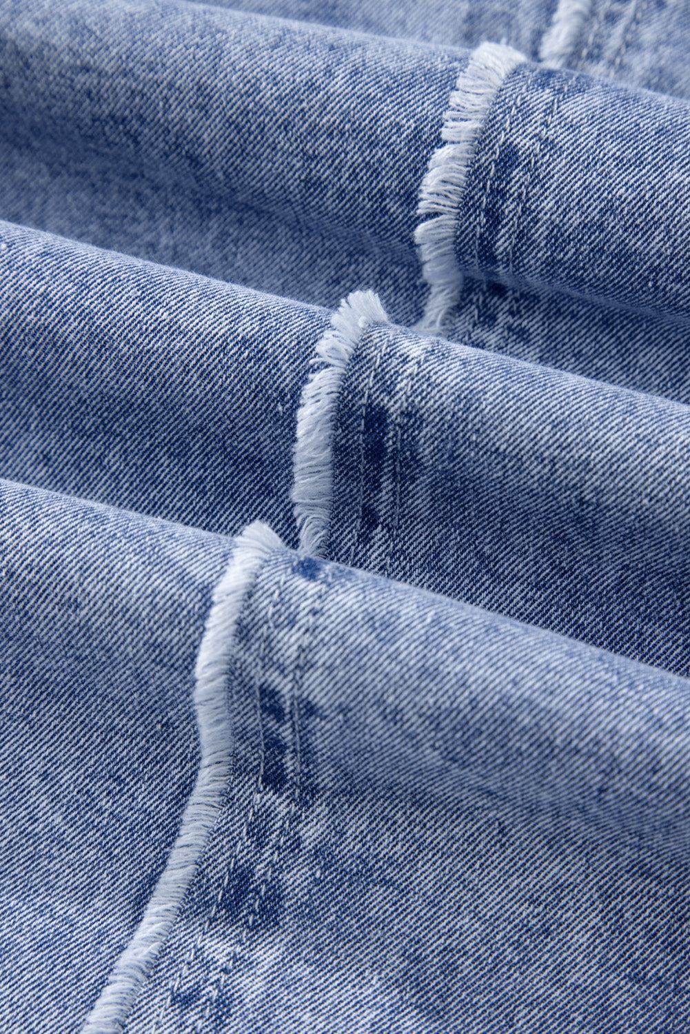 Raw Hem Button Down Long Sleeve Denim Dress - Purcell's Clothing Company