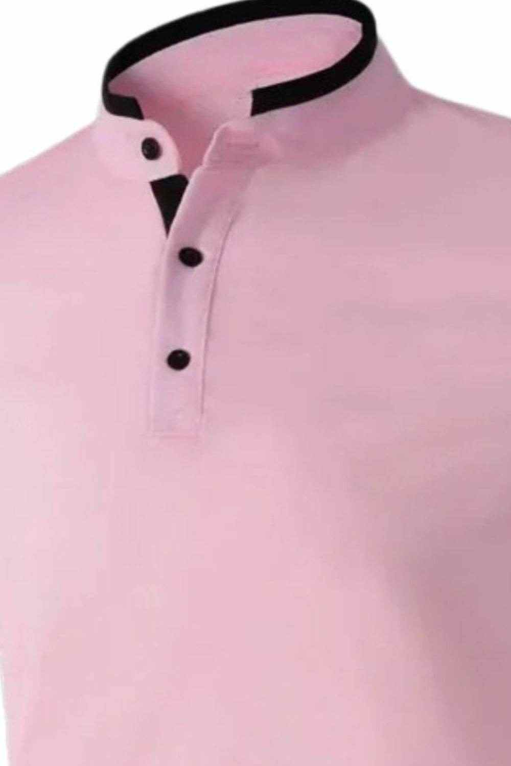 Stand Collar Contrast Short Sleeve Polo - Purcell's Clothing Company
