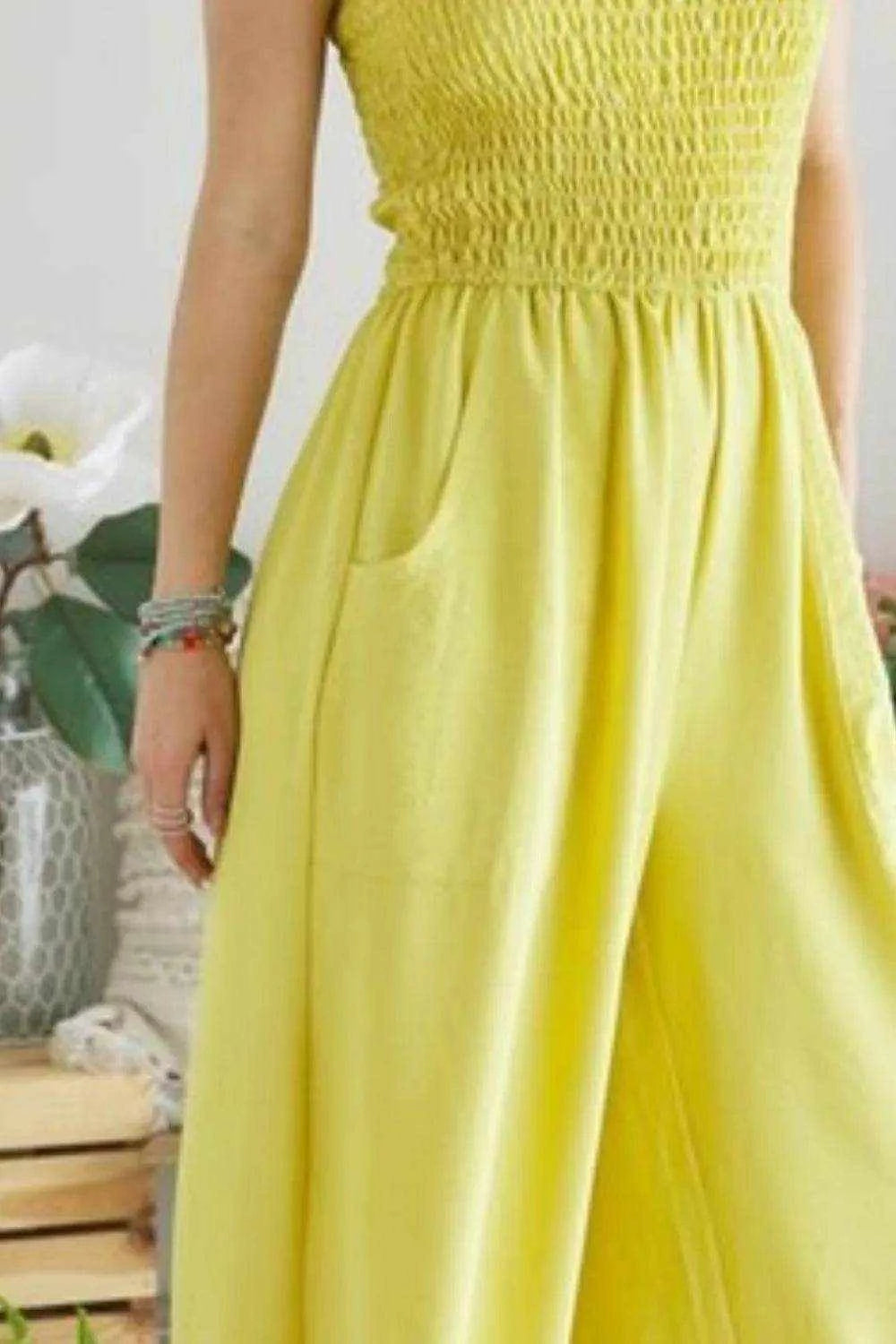 ADORA Smocking Top Wide Leg Jumpsuit - Purcell's Clothing Company