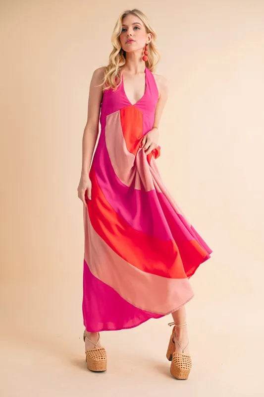 Aemi+Co Color Block Sleeveless Maxi Dress - Purcell's Clothing Company