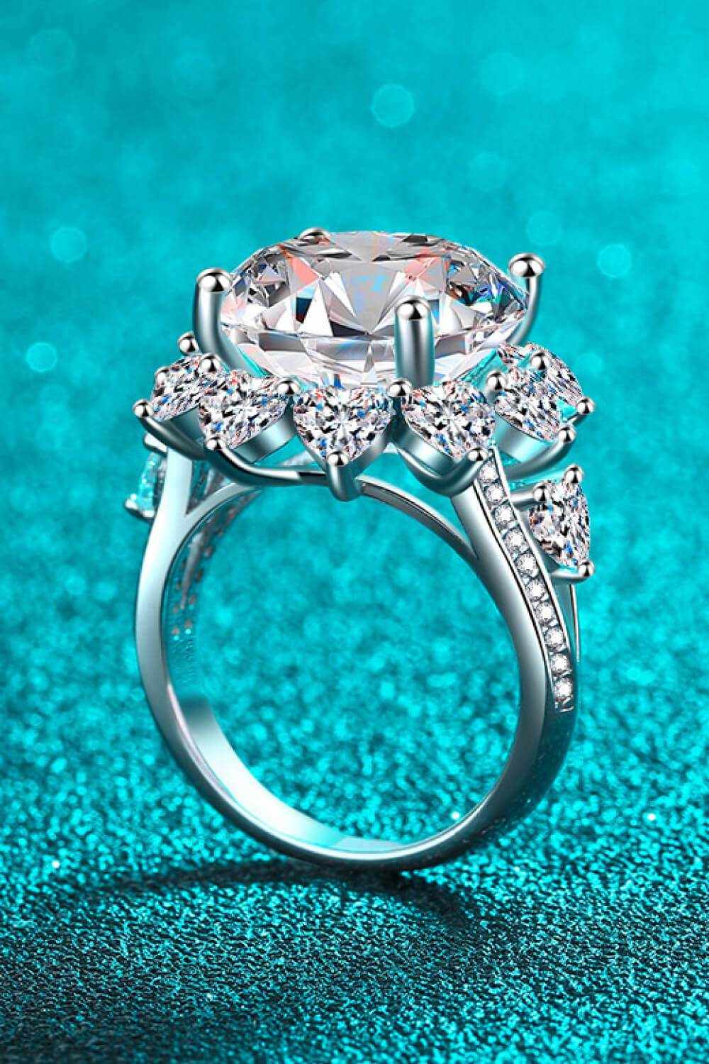 10 Carat Moissanite Flower-Shaped Ring - Purcell's Clothing Company