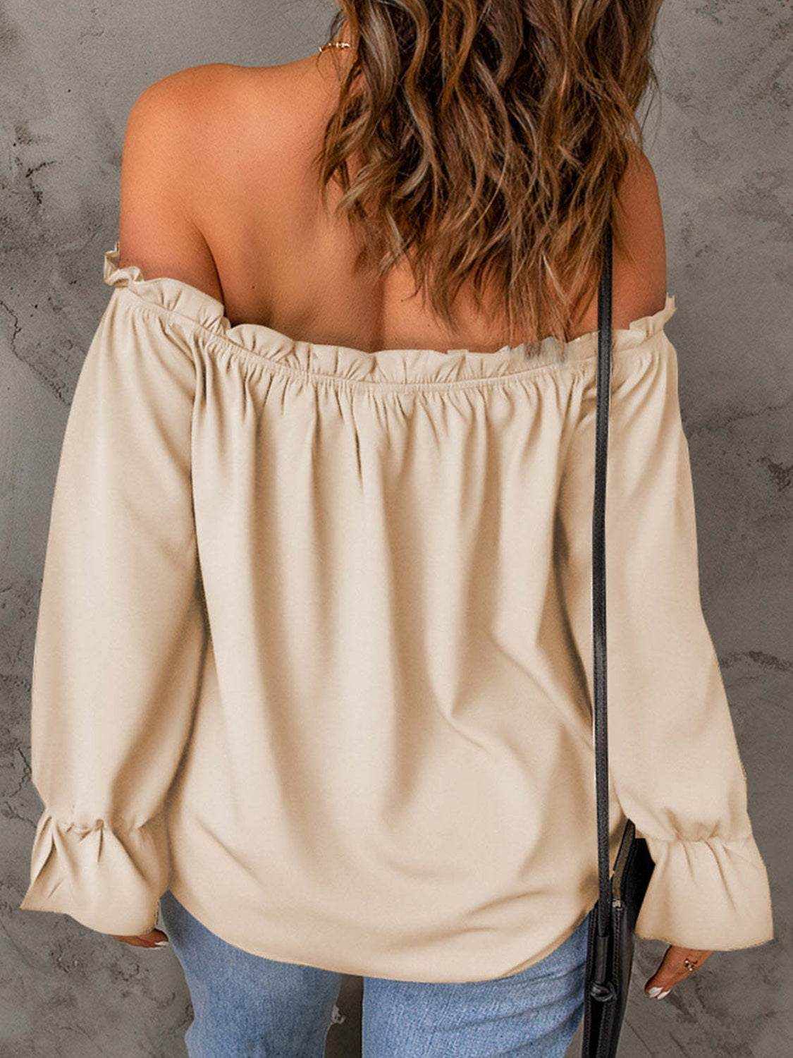 Off-Shoulder Flounce Sleeve Blouse - Purcell's Clothing Company
