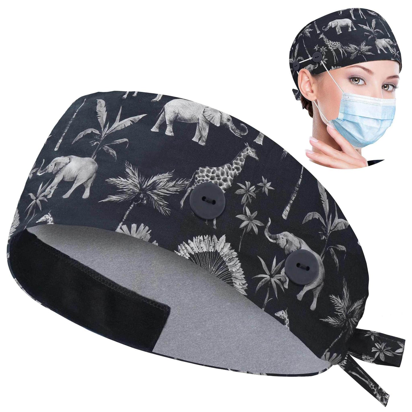 Unisex Adjustable Scrub Cap W/ Button & Sweatband - Purcell's Clothing Company