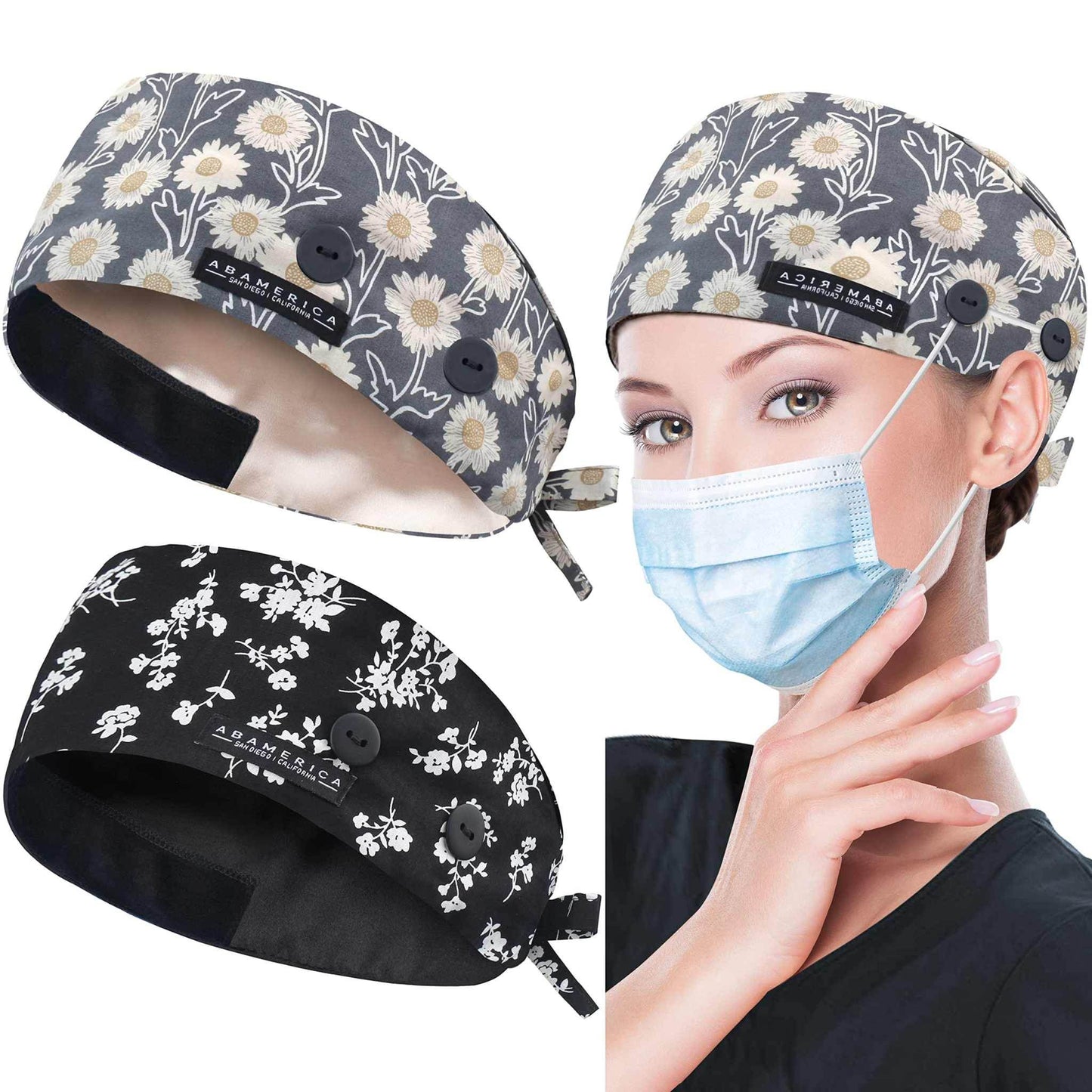Unisex Adjustable Scrub Cap W/ Button & Sweatband - Purcell's Clothing Company