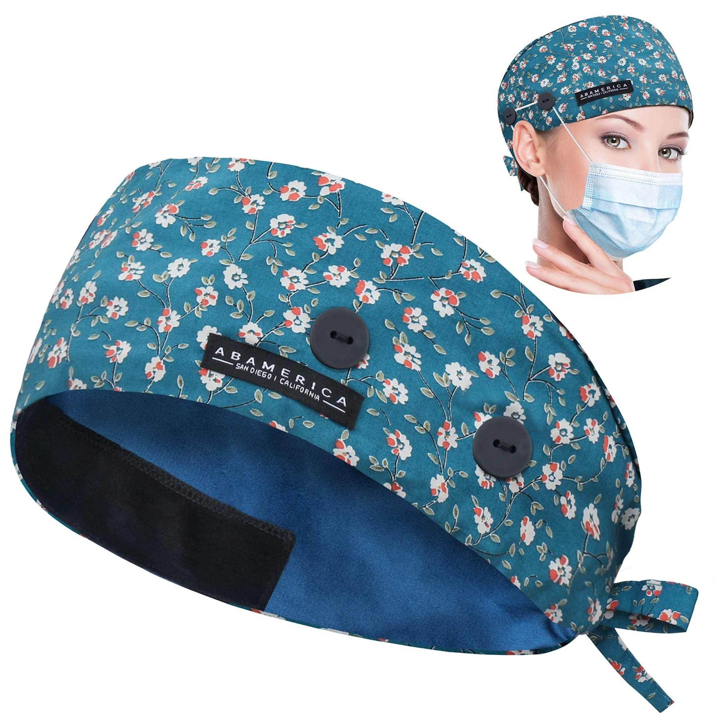 Unisex Adjustable Scrub Cap W/ Button & Sweatband - Purcell's Clothing Company