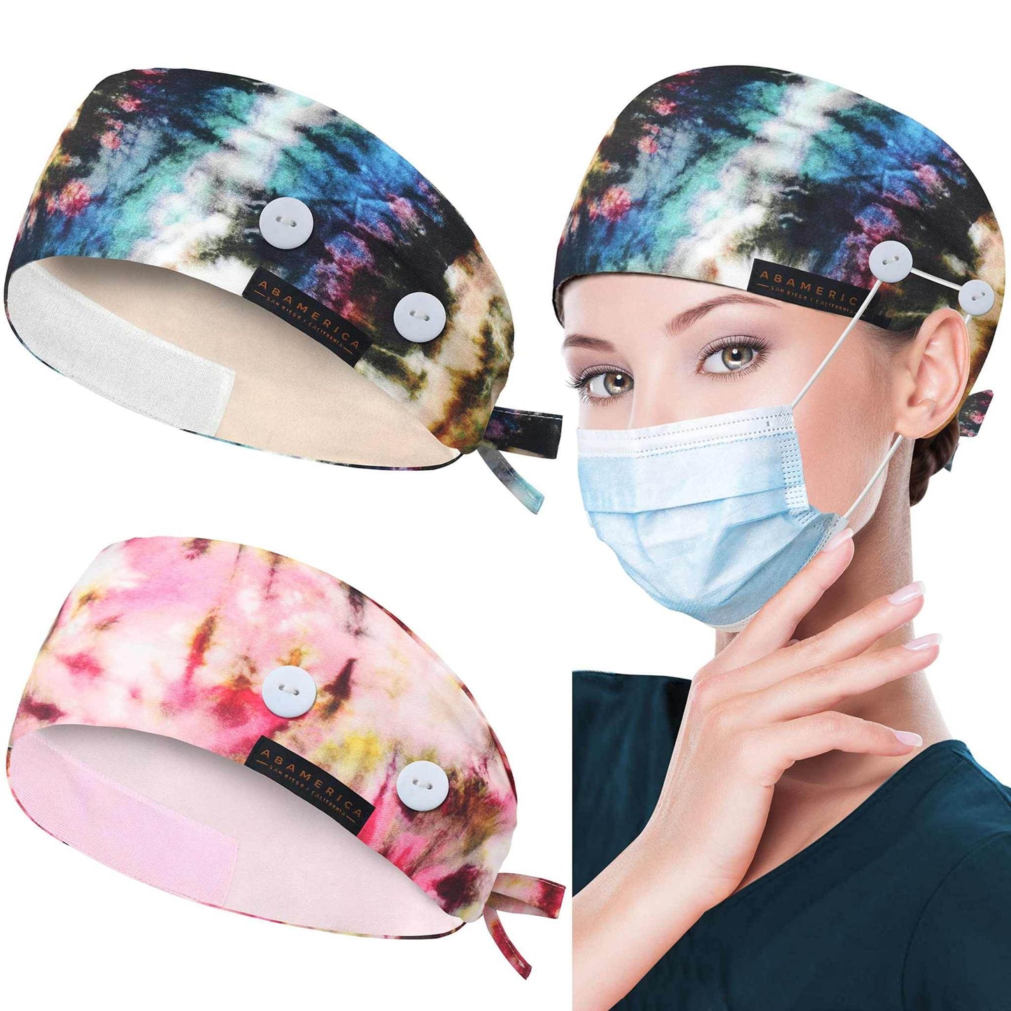 Unisex Adjustable Scrub Cap W/ Button & Sweatband - Purcell's Clothing Company