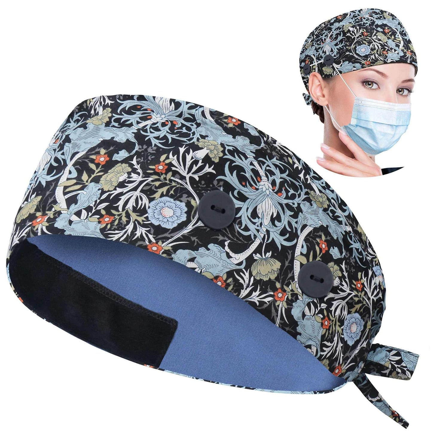 Unisex Adjustable Scrub Cap W/ Button & Sweatband - Purcell's Clothing Company