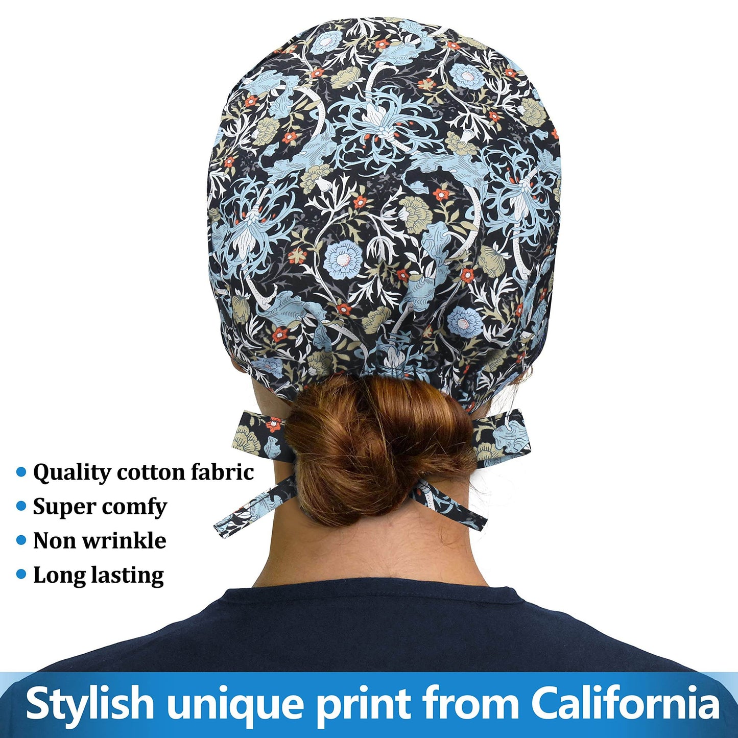 Unisex Adjustable Scrub Cap W/ Button & Sweatband - Purcell's Clothing Company