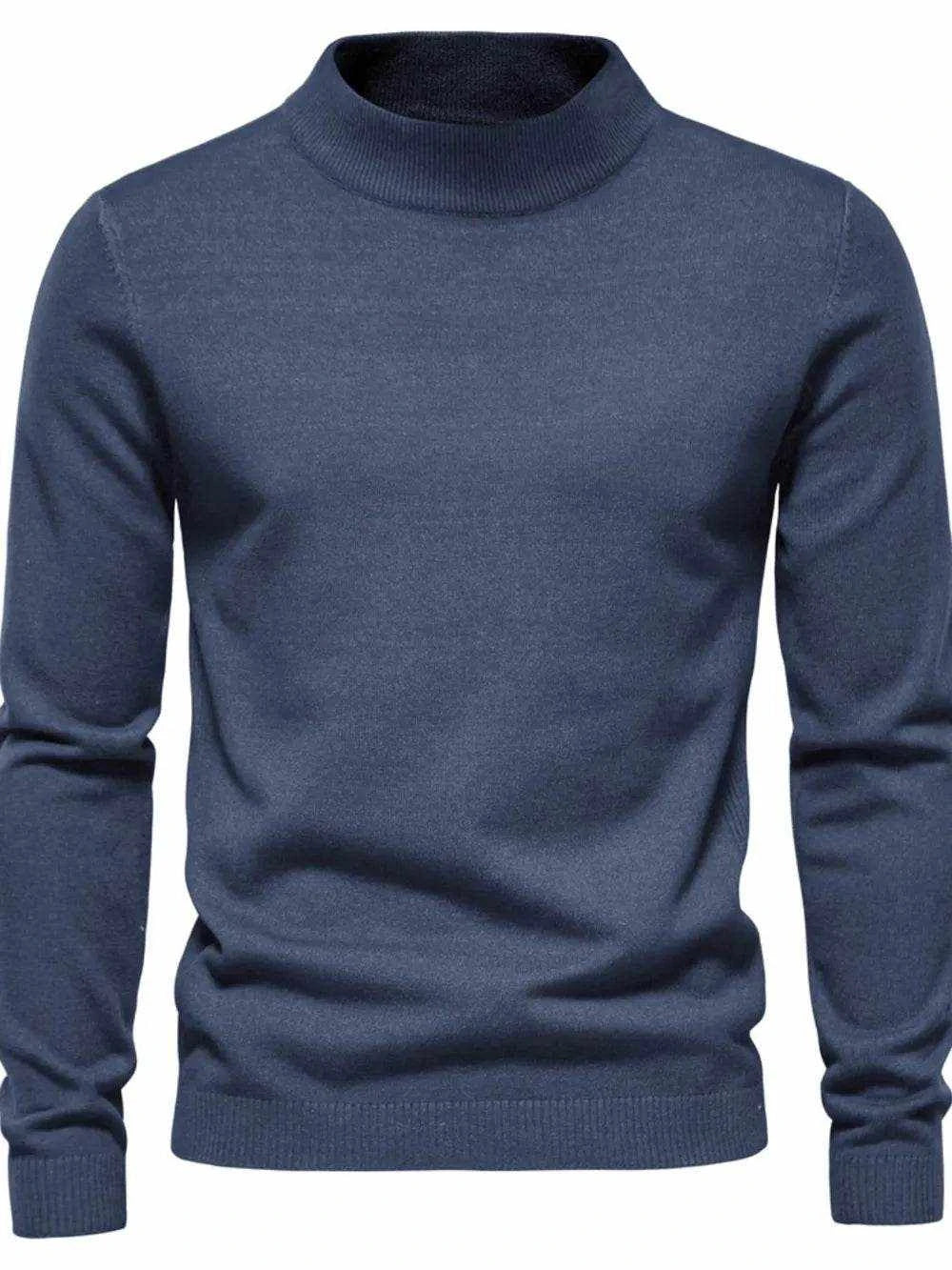 Men's Mock Neck Long Sleeve Sweater - Purcell's Clothing Company