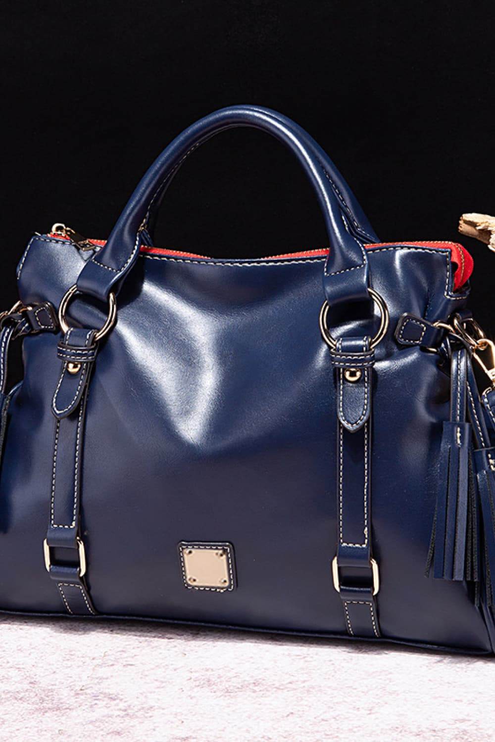 PU Leather Handbag with Tassels - Purcell's Clothing Company