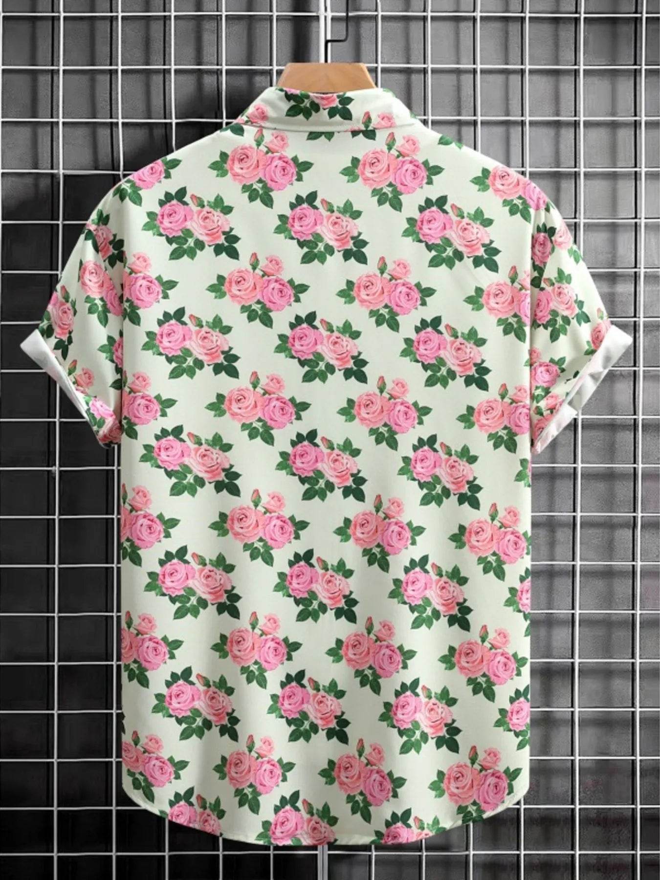 Men's Floral Print Button Up Short Sleeve Shirt - Purcell's Clothing Company