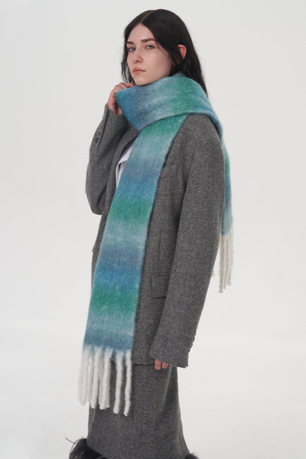 Fringe Gradient Thermal Scarf - Purcell's Clothing Company