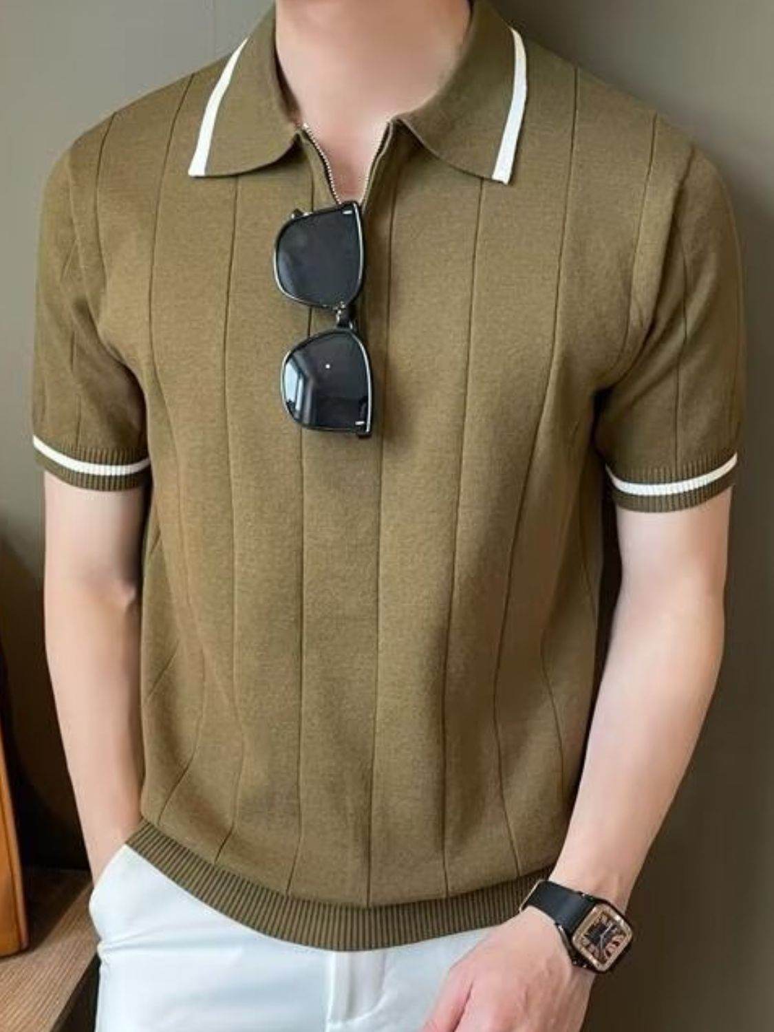 Quarter Zip Short Sleeve Polo - Purcell's Clothing Company