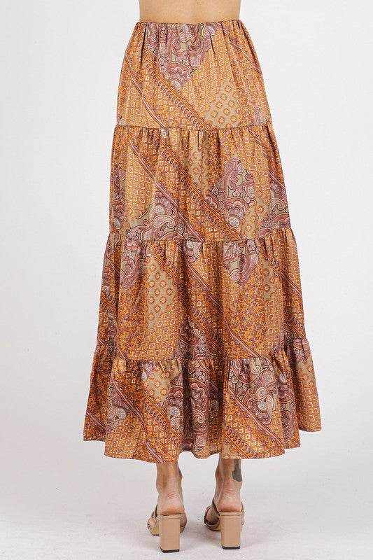 Mittoshop Paisley Patchwork Print Satin Maxi Skirt - Purcell's Clothing Company