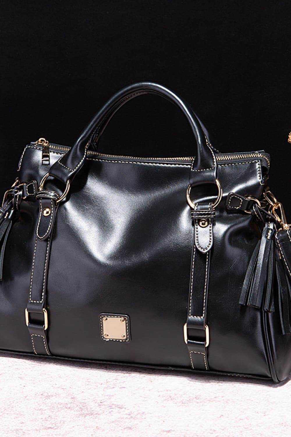 PU Leather Handbag with Tassels - Purcell's Clothing Company