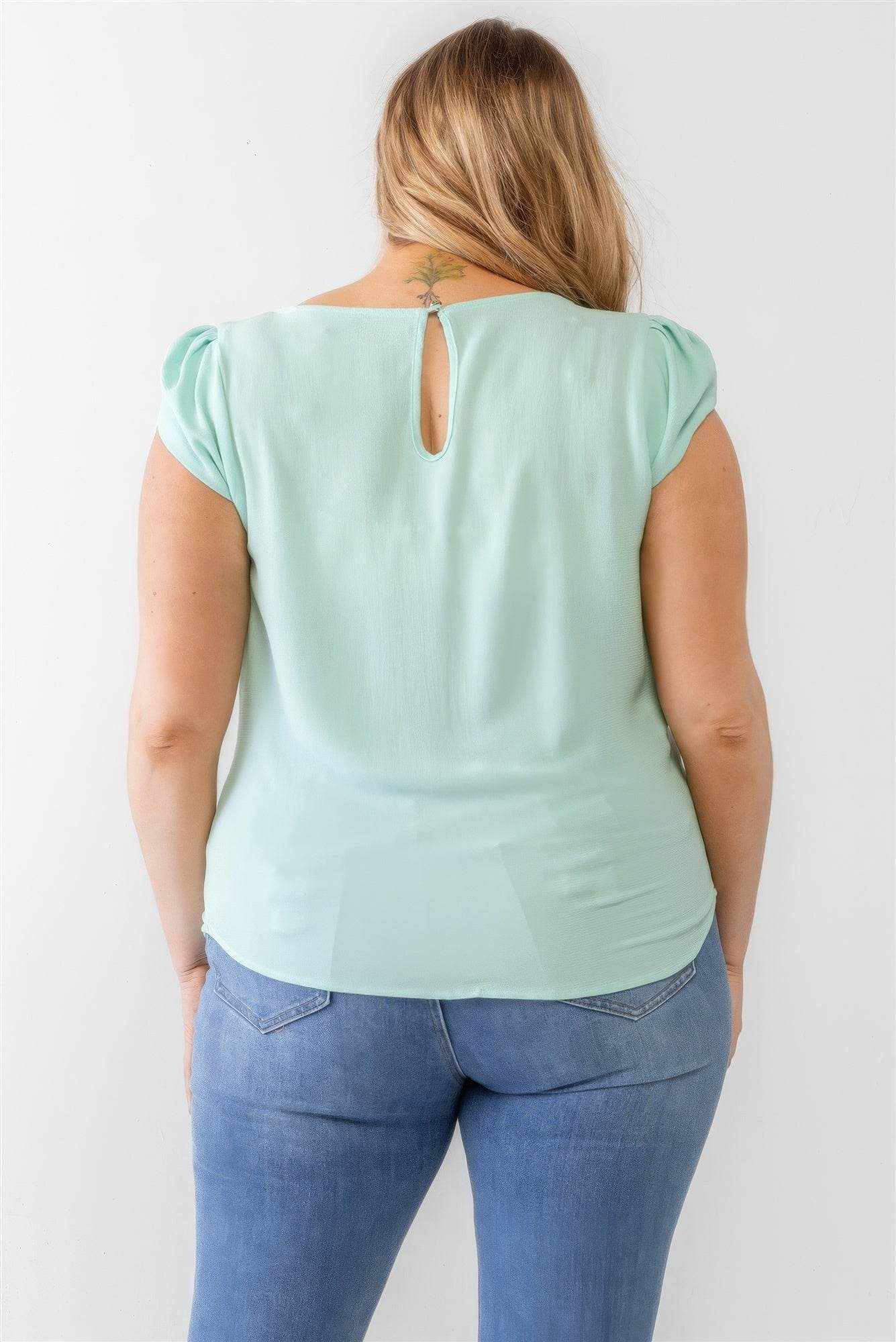 Plus Koshibo Textured Cap Sleeve Top - Purcell's Clothing Company
