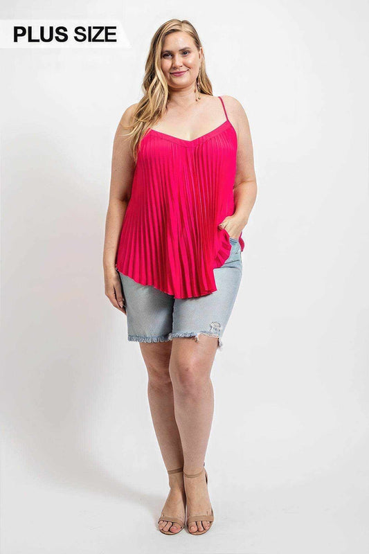 Pleated Tank Top With Adjustable Strap - Purcell's Clothing Company