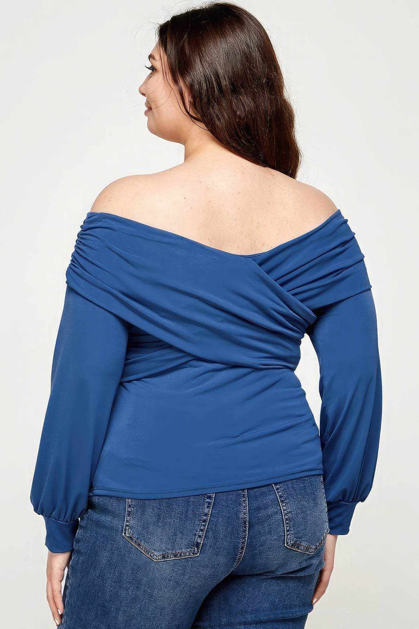 Plus Size Solid Wrap Dressy Top - Purcell's Clothing Company