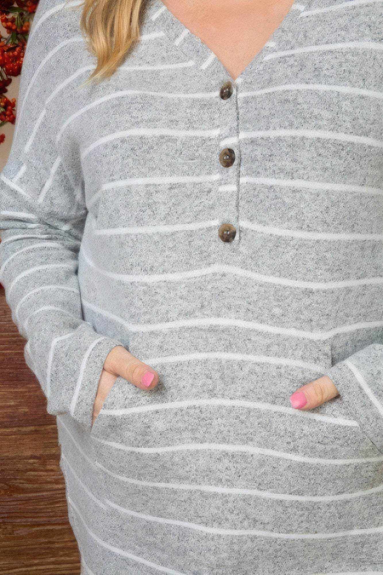 Brushed Hacci Two Tone Stripe Top - Purcell's Clothing Company