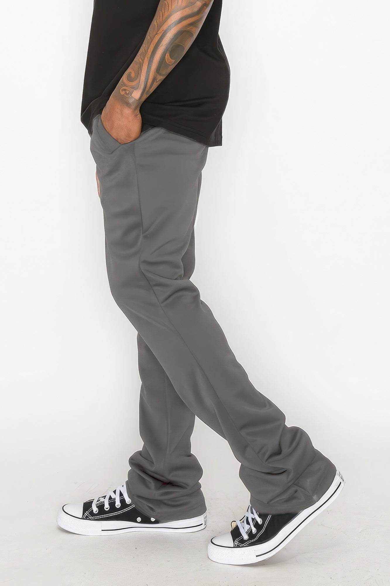 Solid Flare Stacked Track Pants - Purcell's Clothing Company