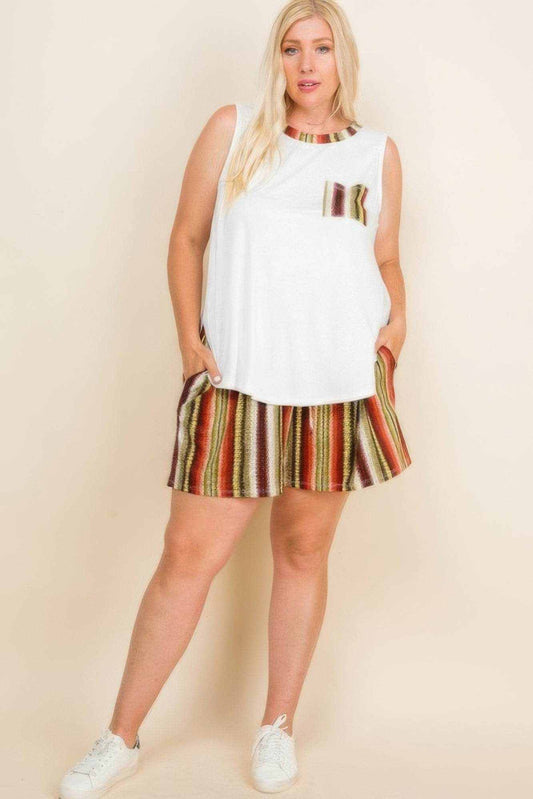 Plus Size Solid Sleeveless French Terry Tank Top - Purcell's Clothing Company