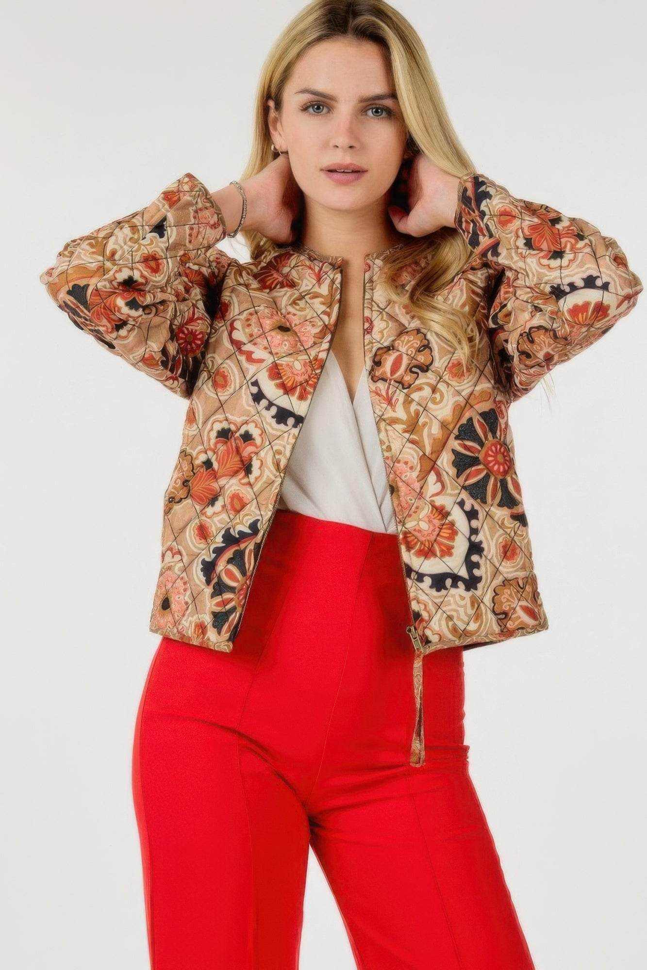 Zip Up Multi-print Jacket - Purcell's Clothing Company