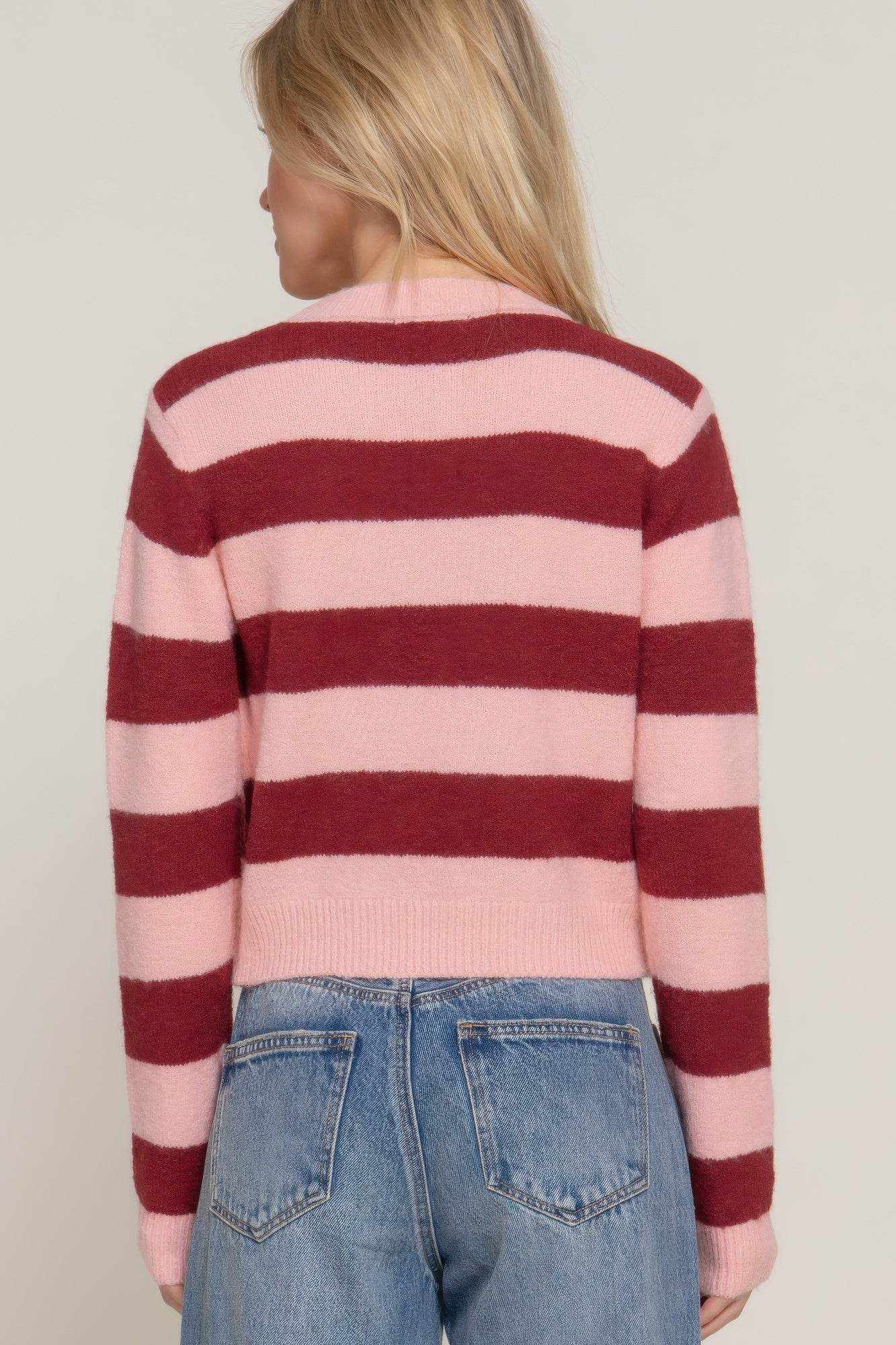 Long Slv Crew Neck Stripe Sweater - Purcell's Clothing Company