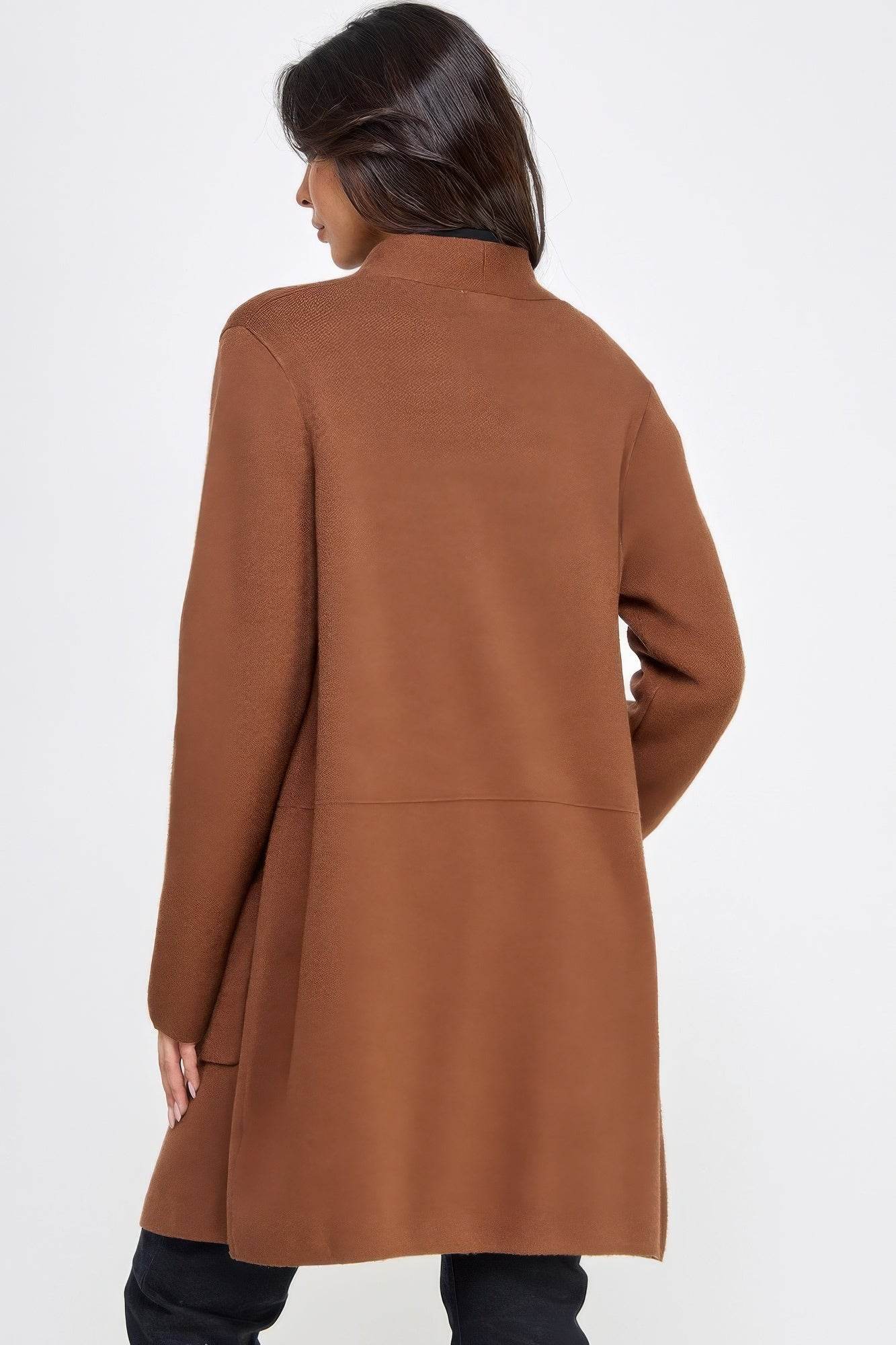 Basic Soft Long Line Open Front Sweater Cardigan - Purcell's Clothing Company