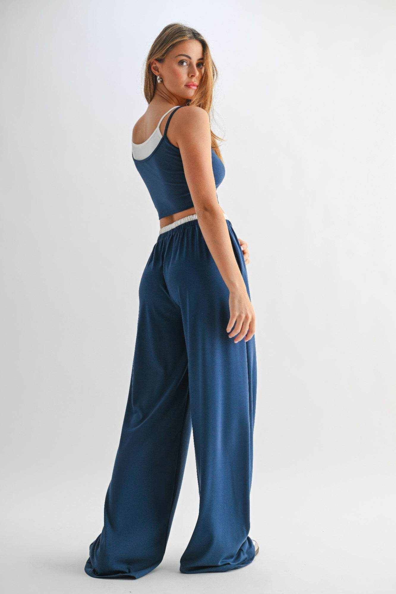 Drawstring Lounge Pants & Crop Top Set - Purcell's Clothing Company