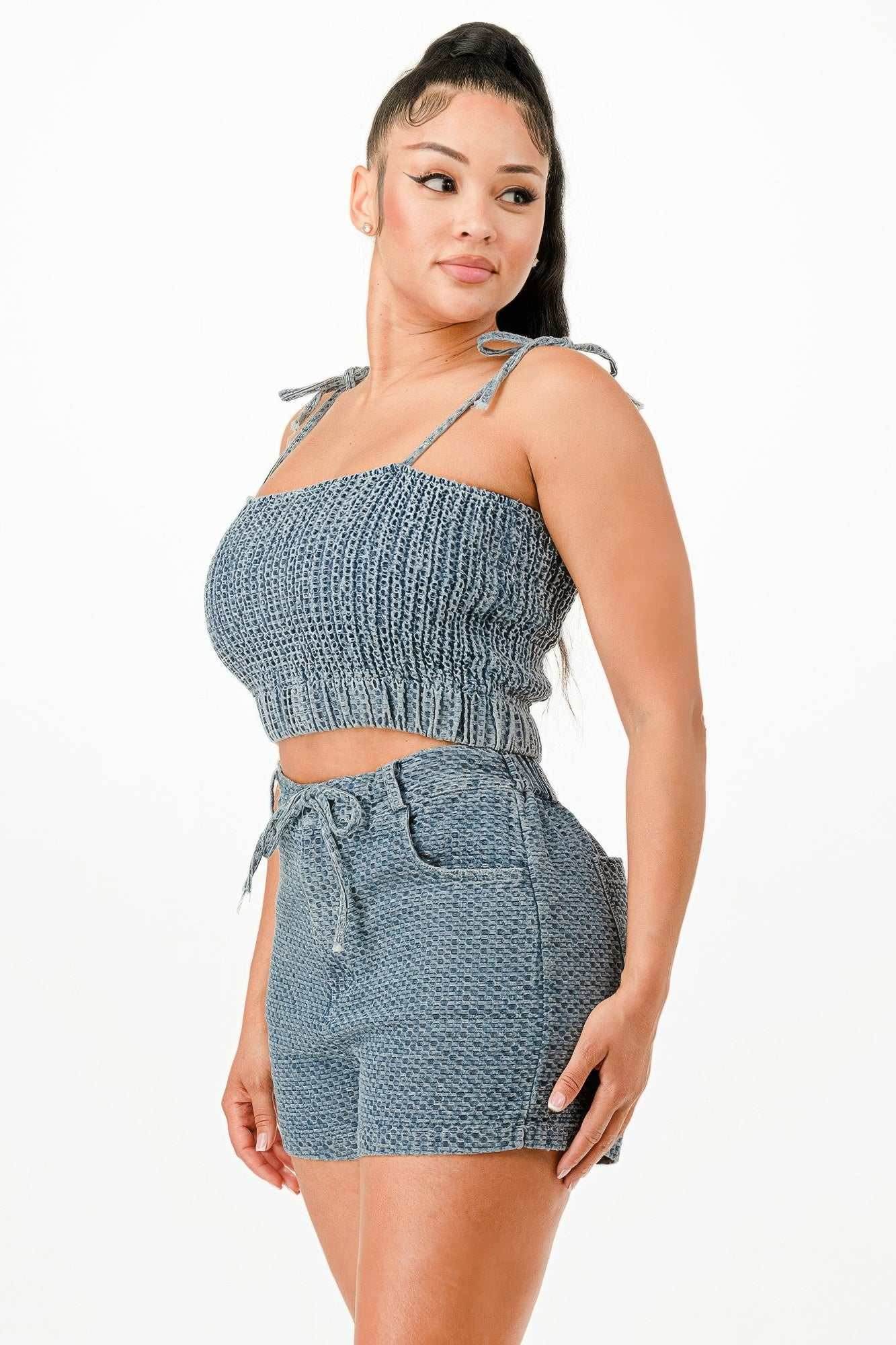 Denim Tank Top And Matching Short Set - Purcell's Clothing Company
