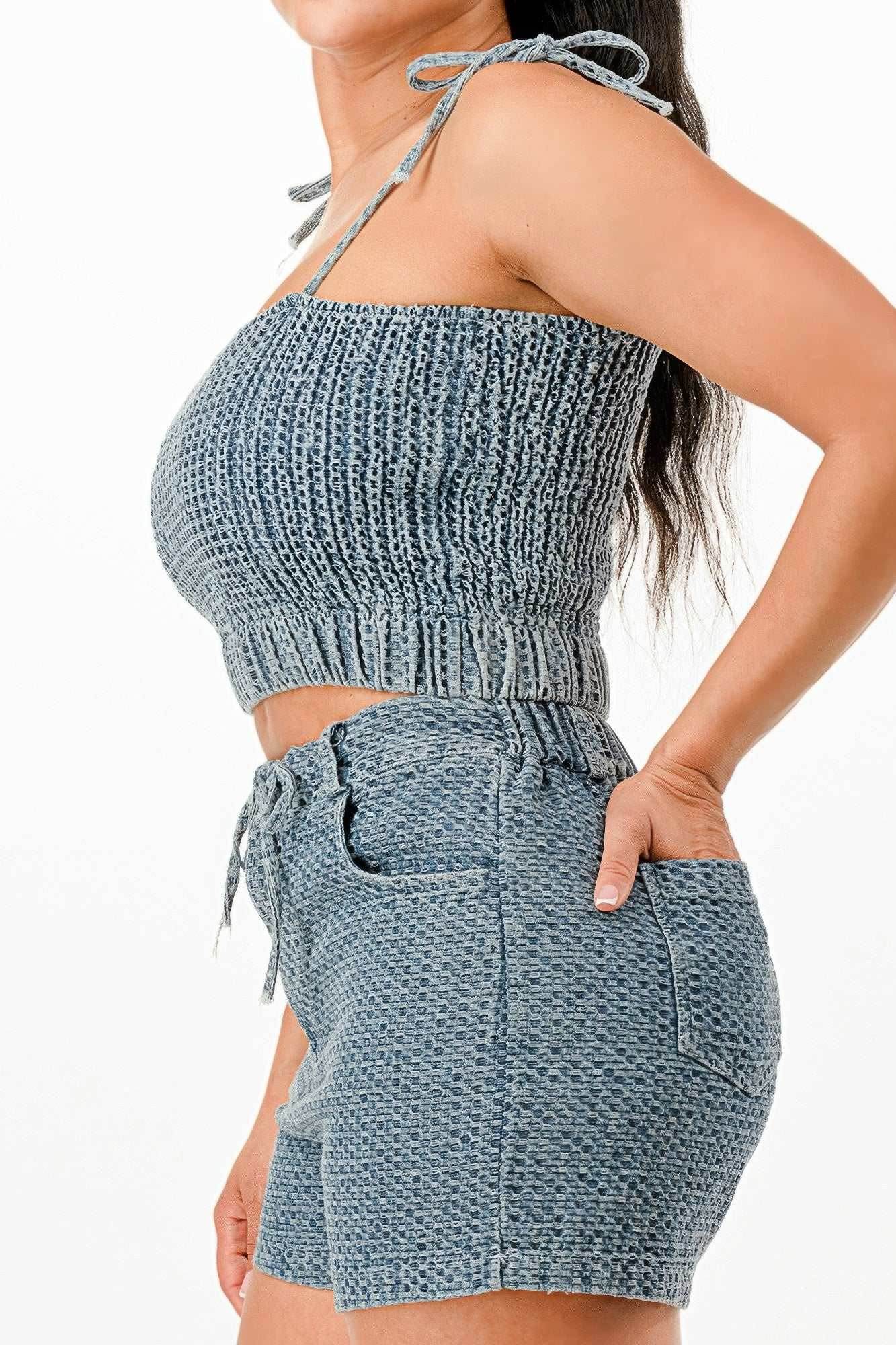 Denim Tank Top And Matching Short Set - Purcell's Clothing Company