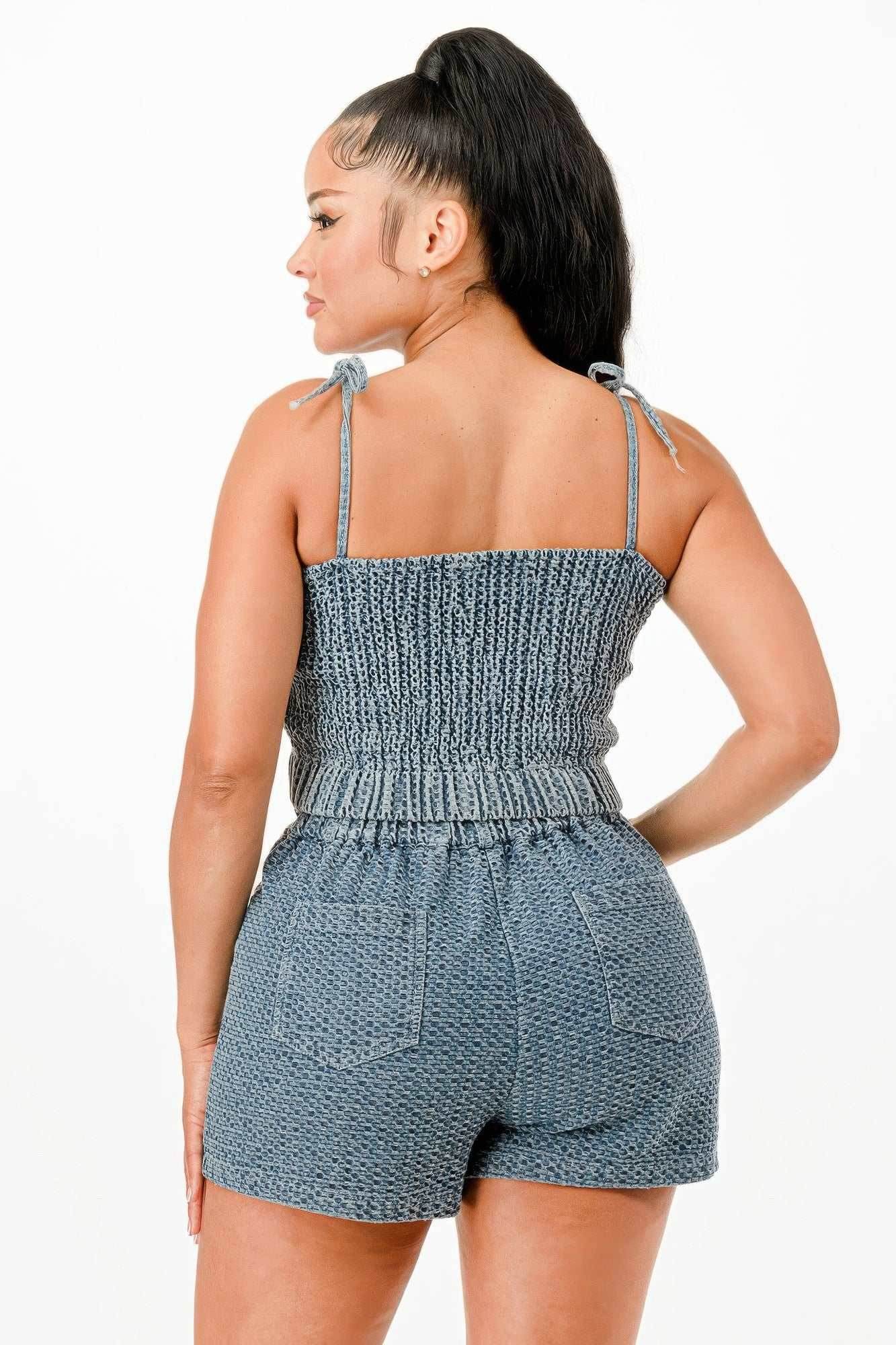 Denim Tank Top And Matching Short Set - Purcell's Clothing Company