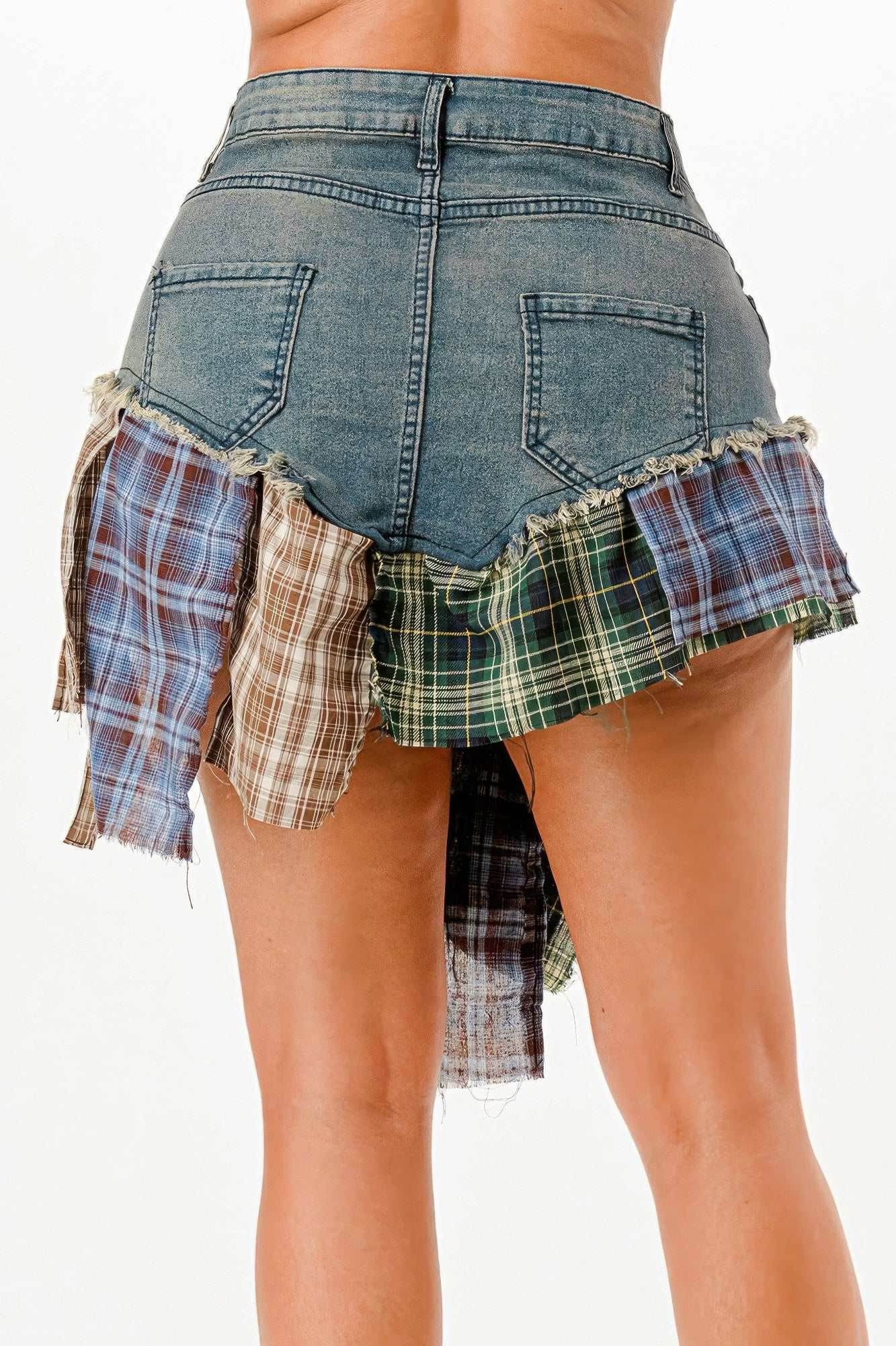 Flannel Denim Skirt - Purcell's Clothing Company