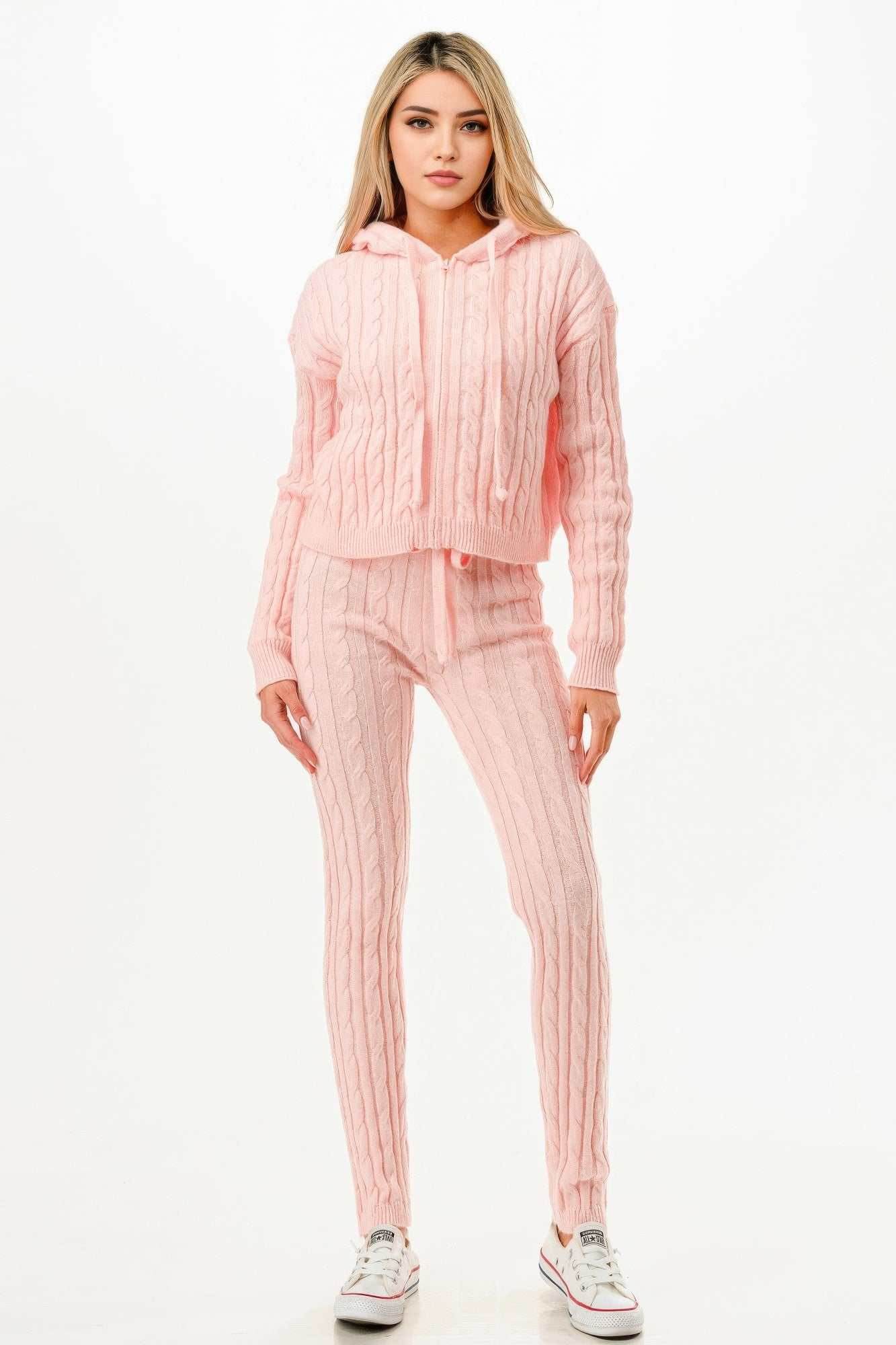 Cable Hoodie Sweater 2pcs Set - Purcell's Clothing Company