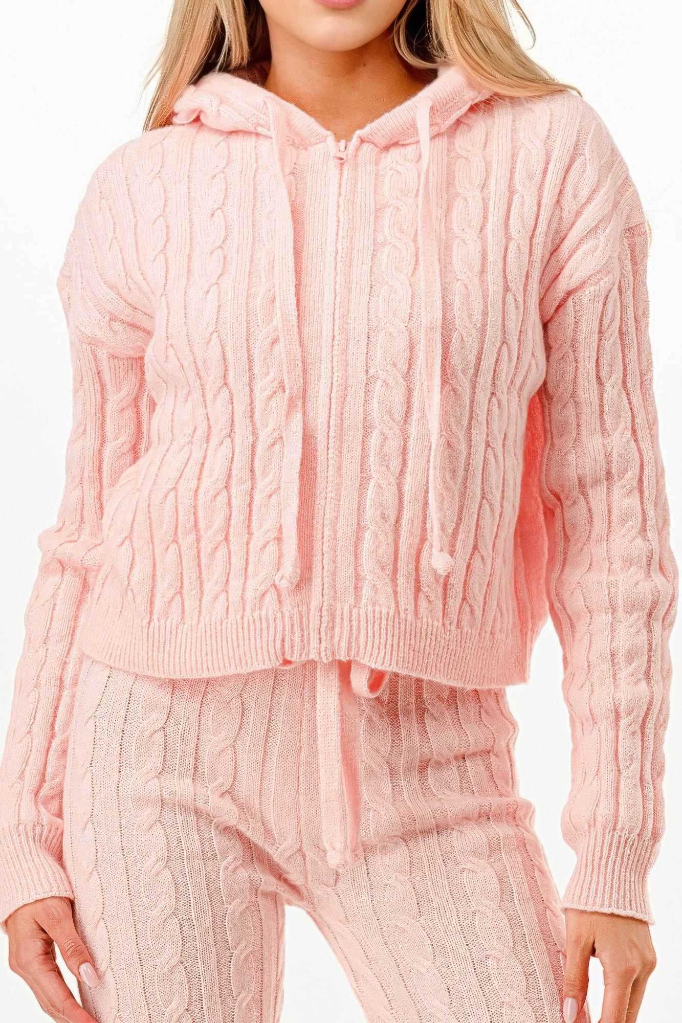 Cable Hoodie Sweater 2pcs Set - Purcell's Clothing Company
