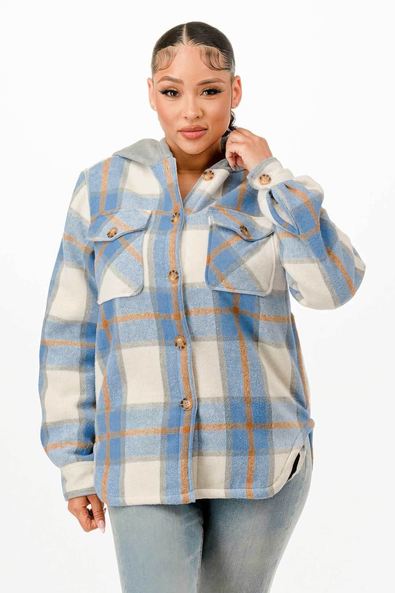 Hooded Plaid Jacket - Purcell's Clothing Company