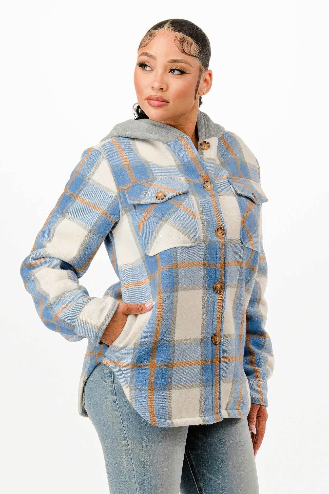 Hooded Plaid Jacket - Purcell's Clothing Company