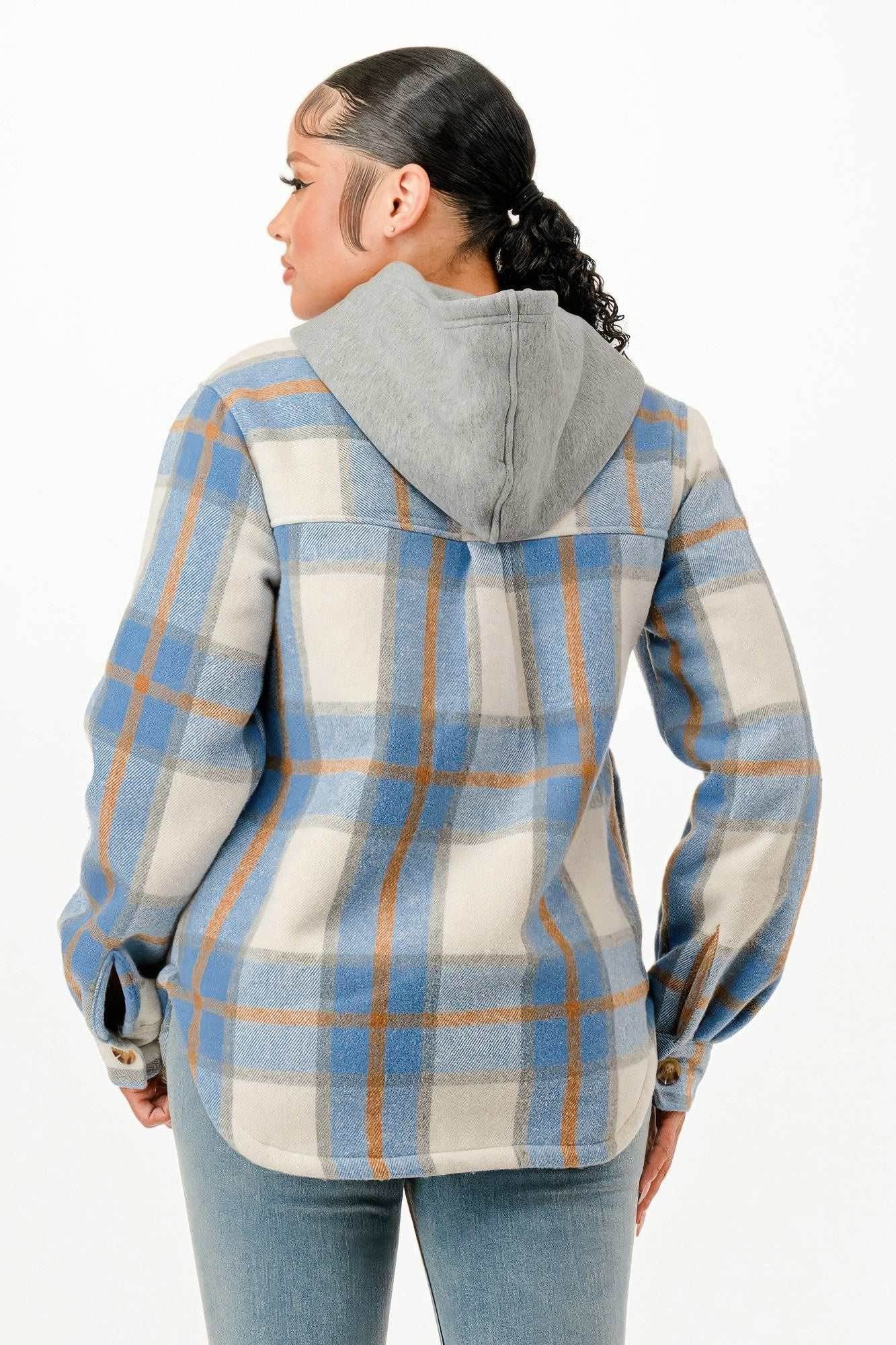 Hooded Plaid Jacket - Purcell's Clothing Company