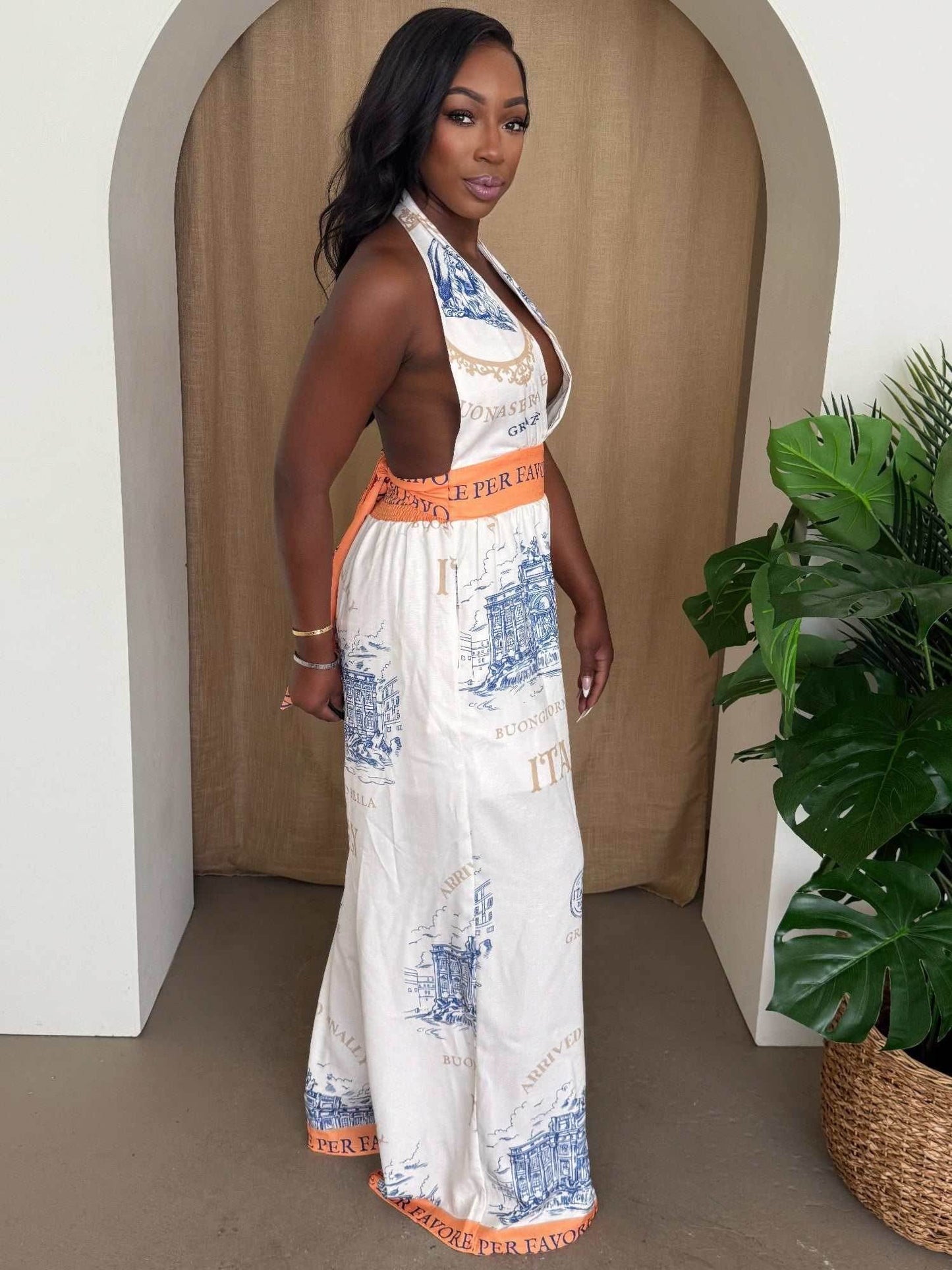 Italian Escape Halter Jumpsuit - Purcell's Clothing Company