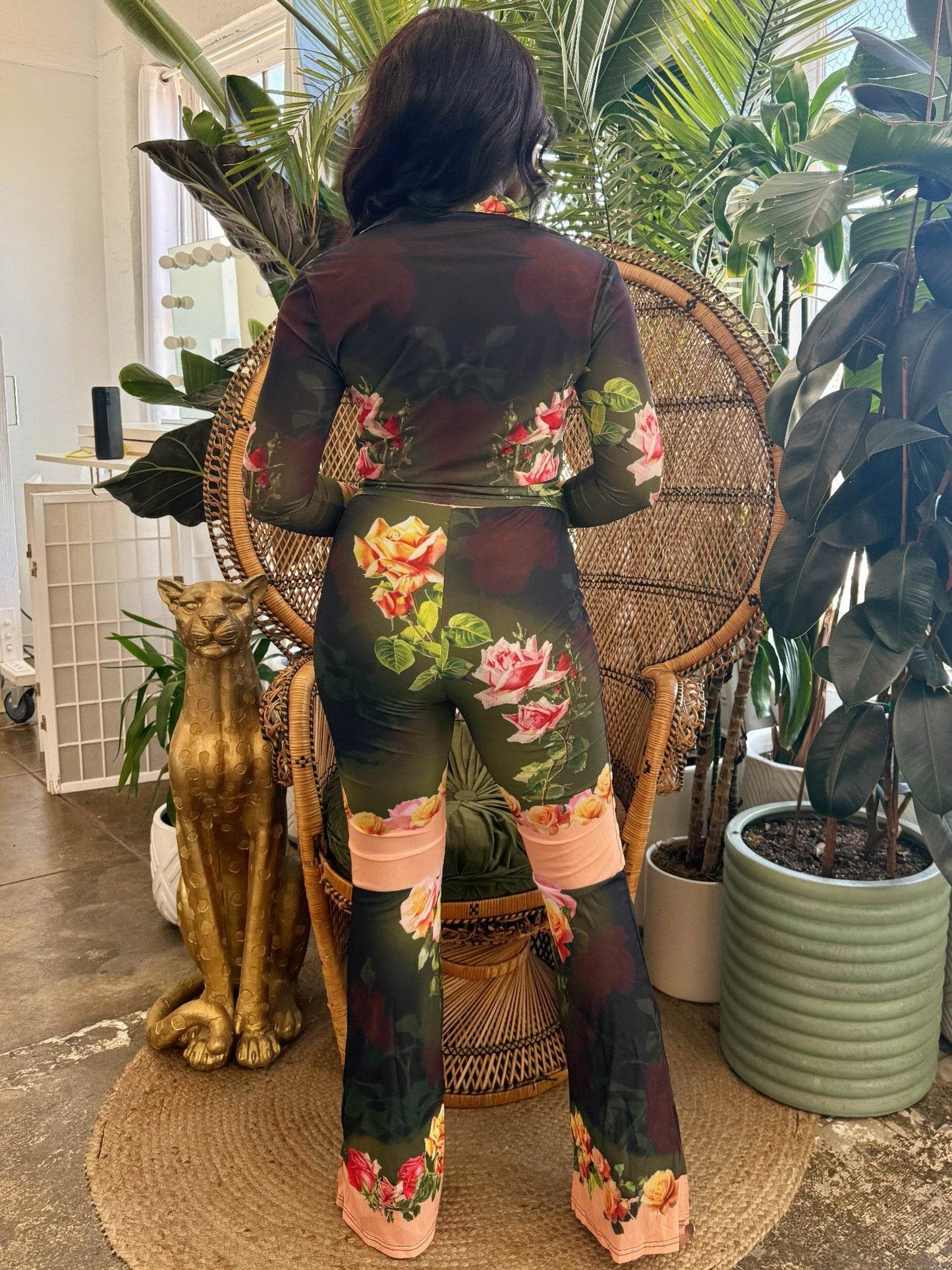 Blush Bloom Mesh Pants Set - Purcell's Clothing Company