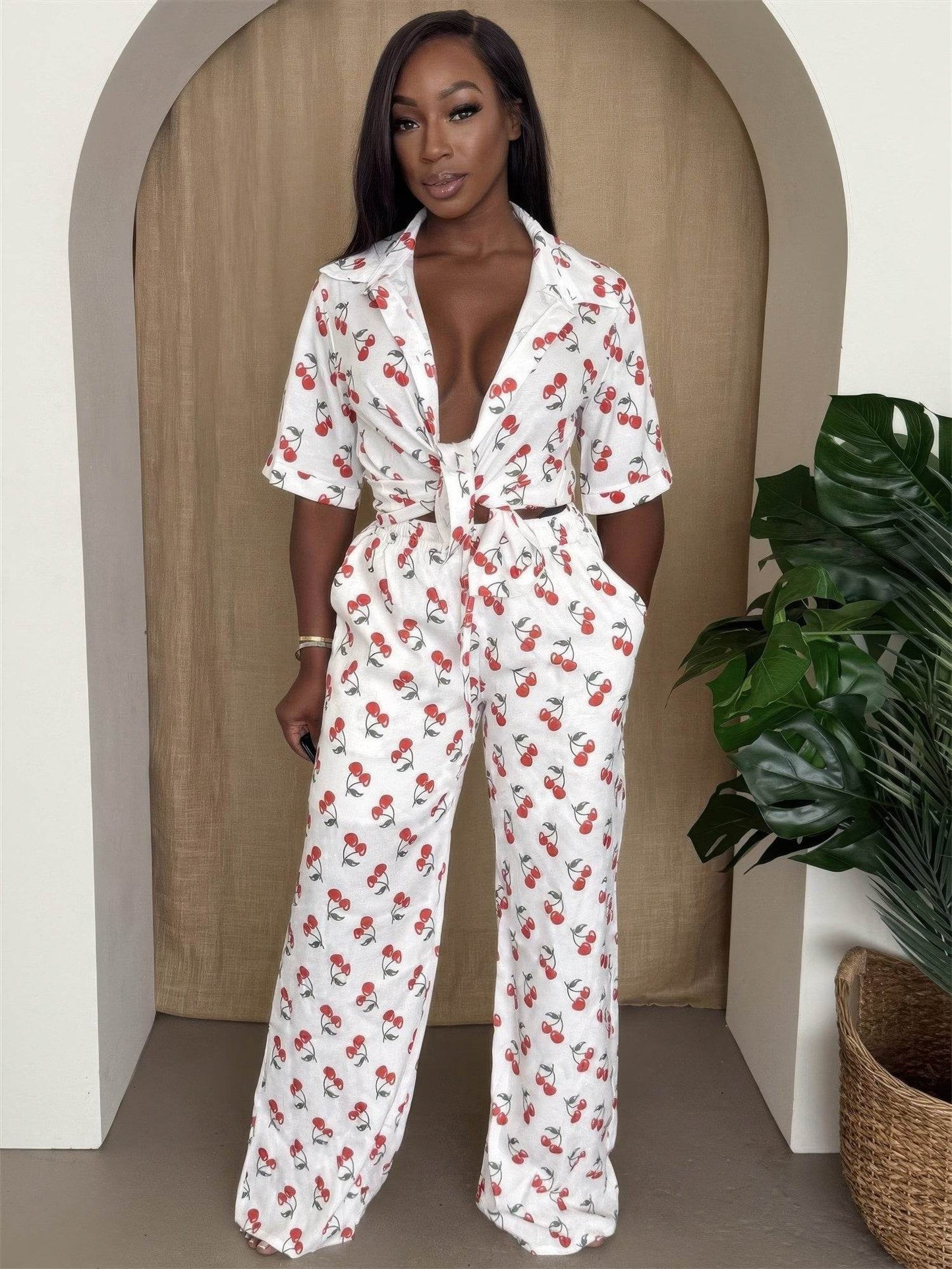 Cherry Pop Wide-leg Set - Purcell's Clothing Company