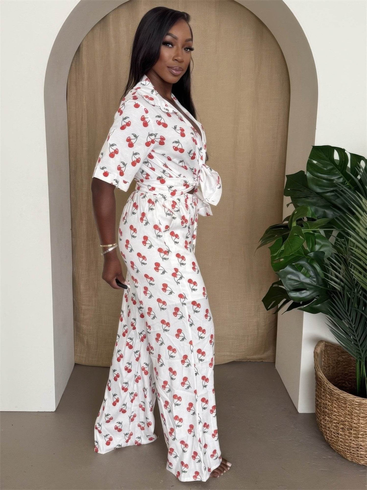 Cherry Pop Wide-leg Set - Purcell's Clothing Company