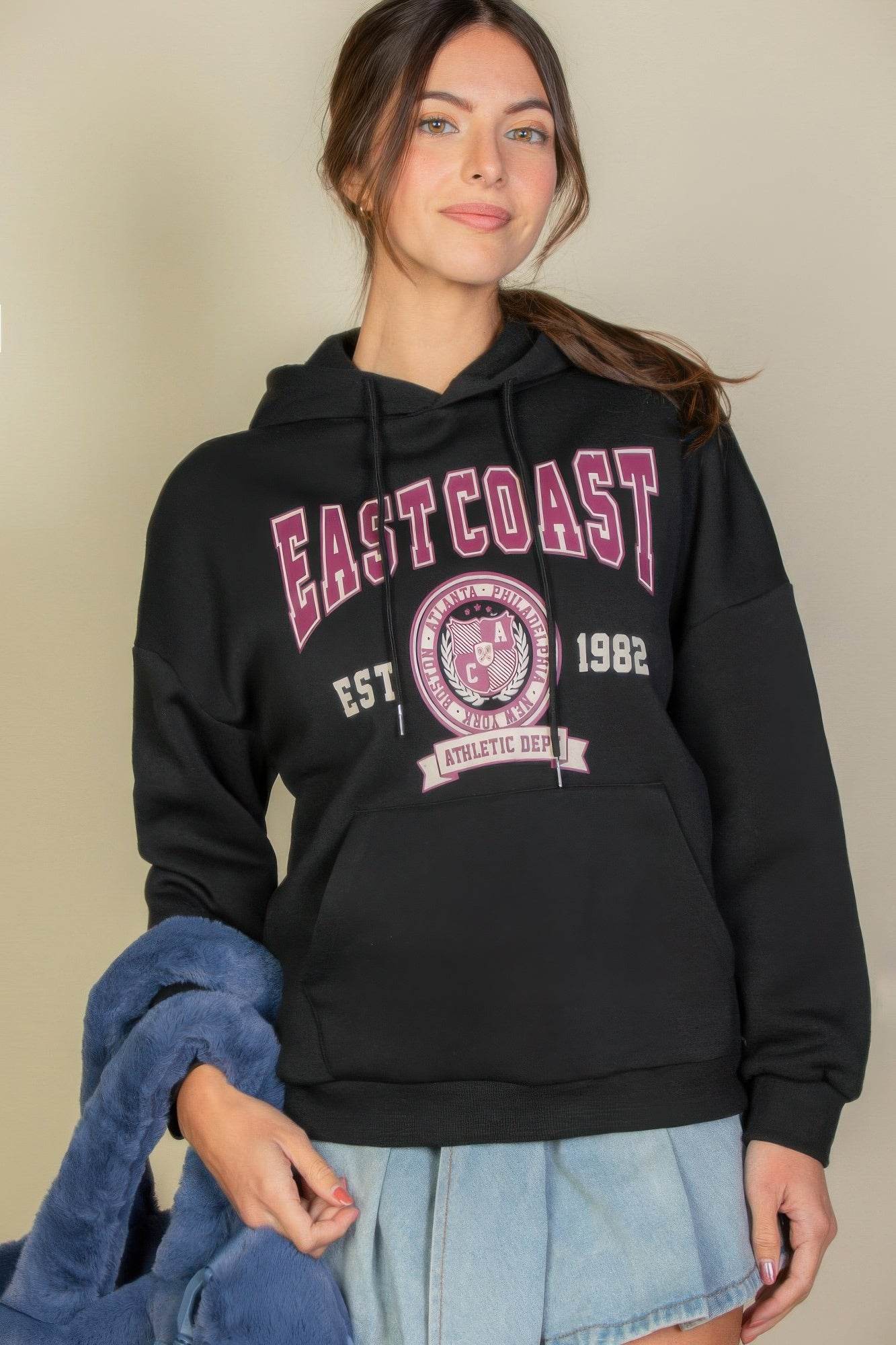 Graphic Kangaroo Pocket Drawstring Hoodie - Purcell's Clothing Company