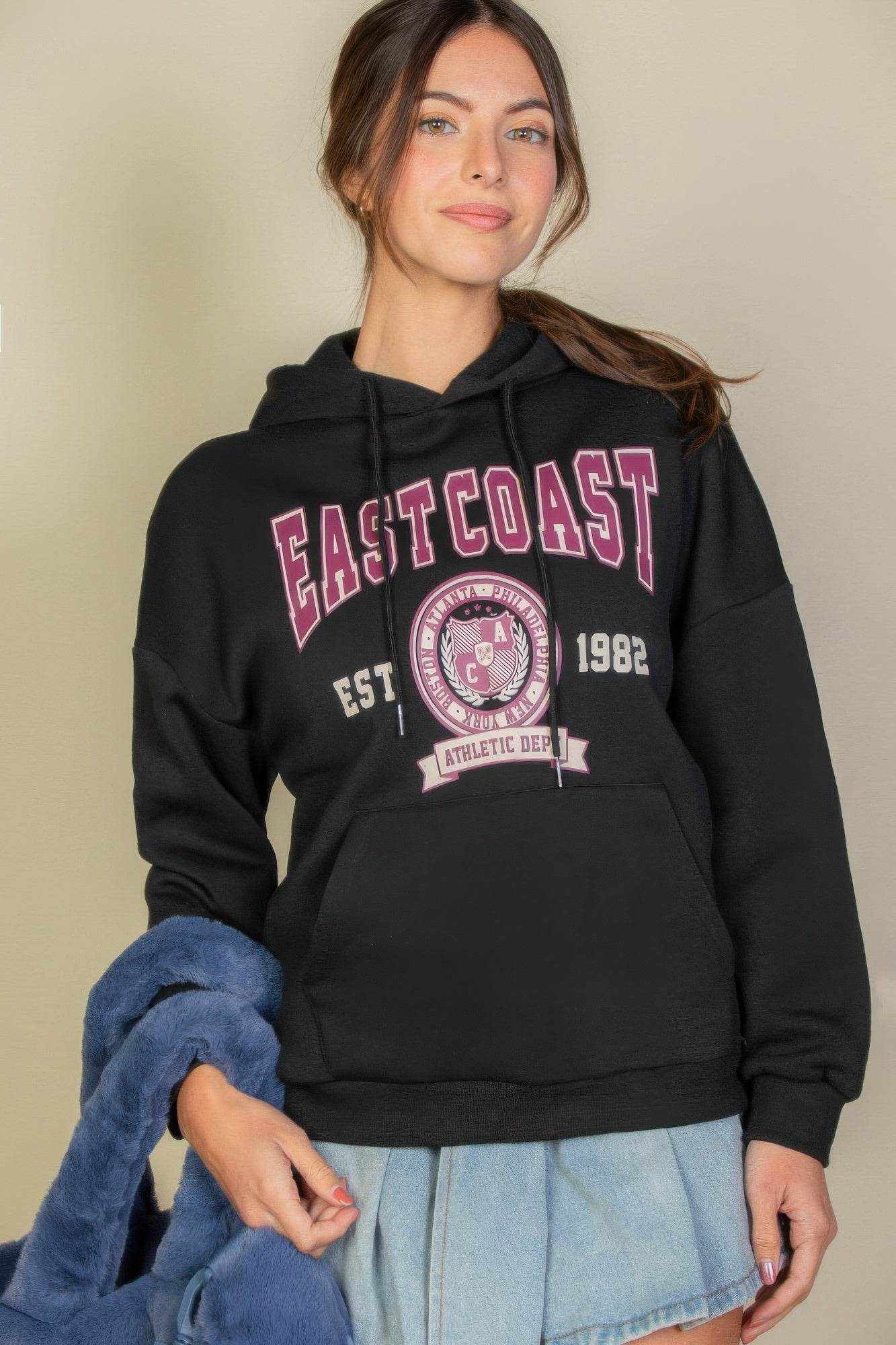Graphic Kangaroo Pocket Drawstring Hoodie - Purcell's Clothing Company