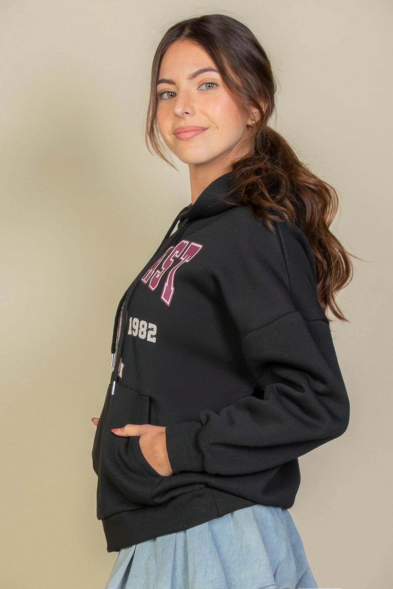 Graphic Kangaroo Pocket Drawstring Hoodie - Purcell's Clothing Company
