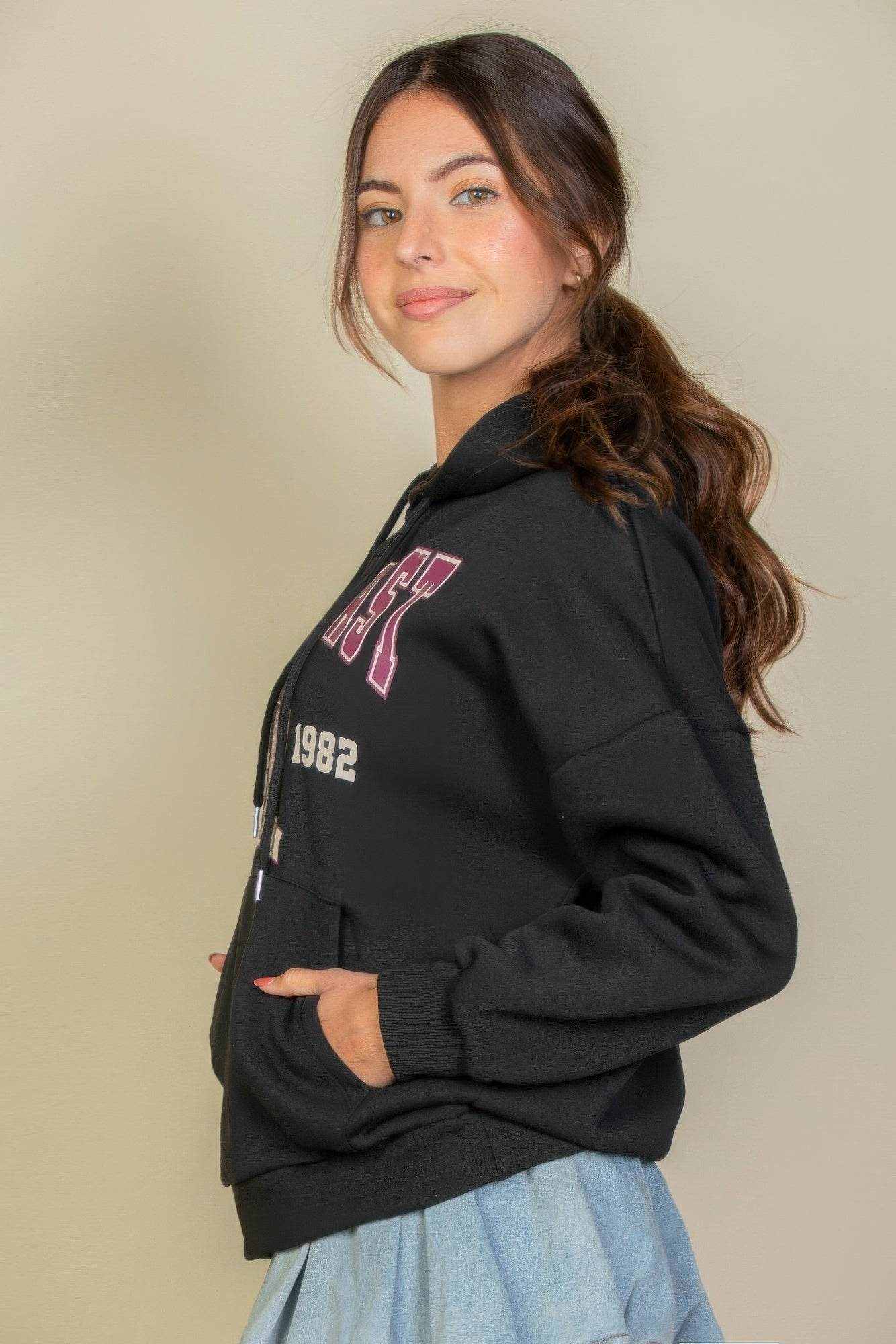 Graphic Kangaroo Pocket Drawstring Hoodie - Purcell's Clothing Company