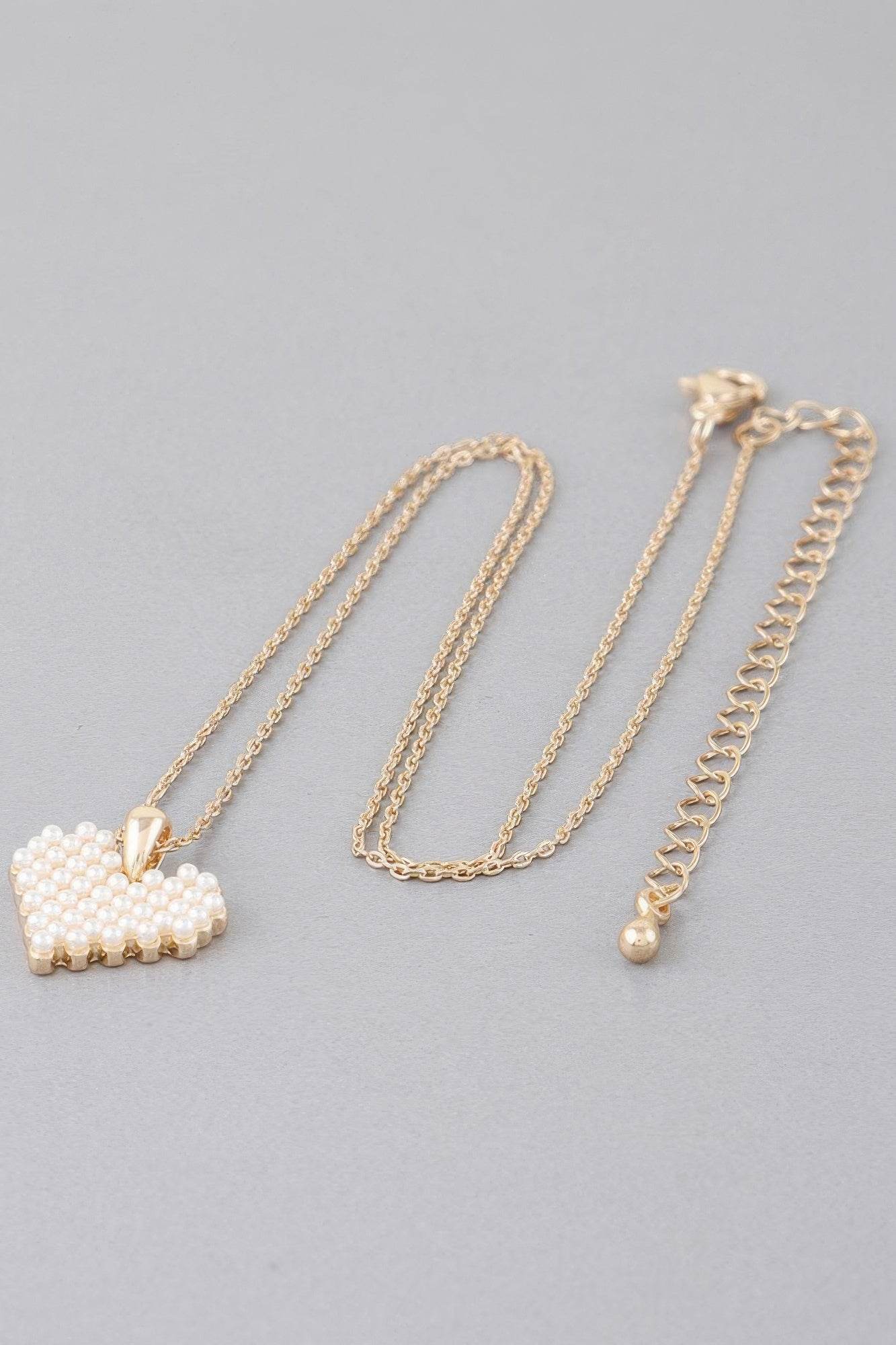 Block Pearl Heart Necklace - Purcell's Clothing Company