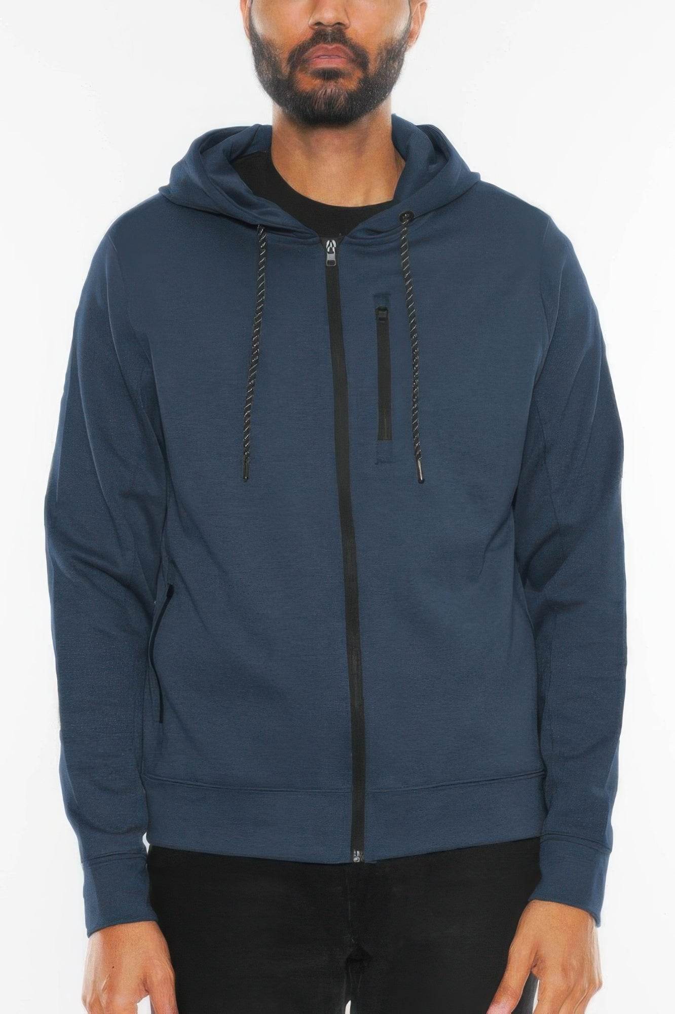 Solid Heathered Zip Up Jacket - Purcell's Clothing Company