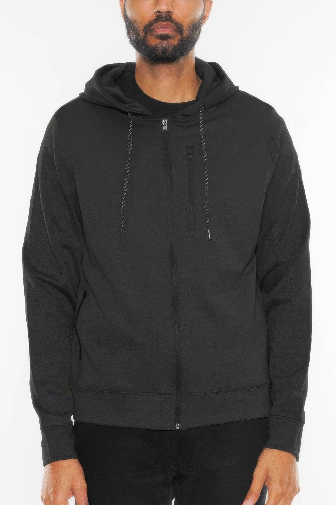 Solid Heathered Zip Up Jacket - Purcell's Clothing Company