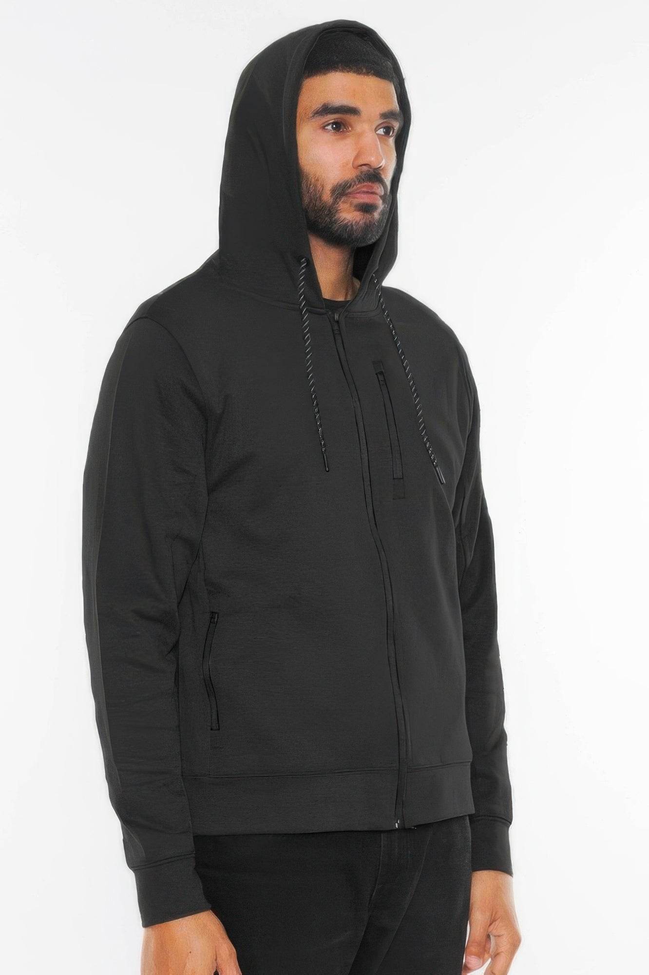 Solid Heathered Zip Up Jacket - Purcell's Clothing Company